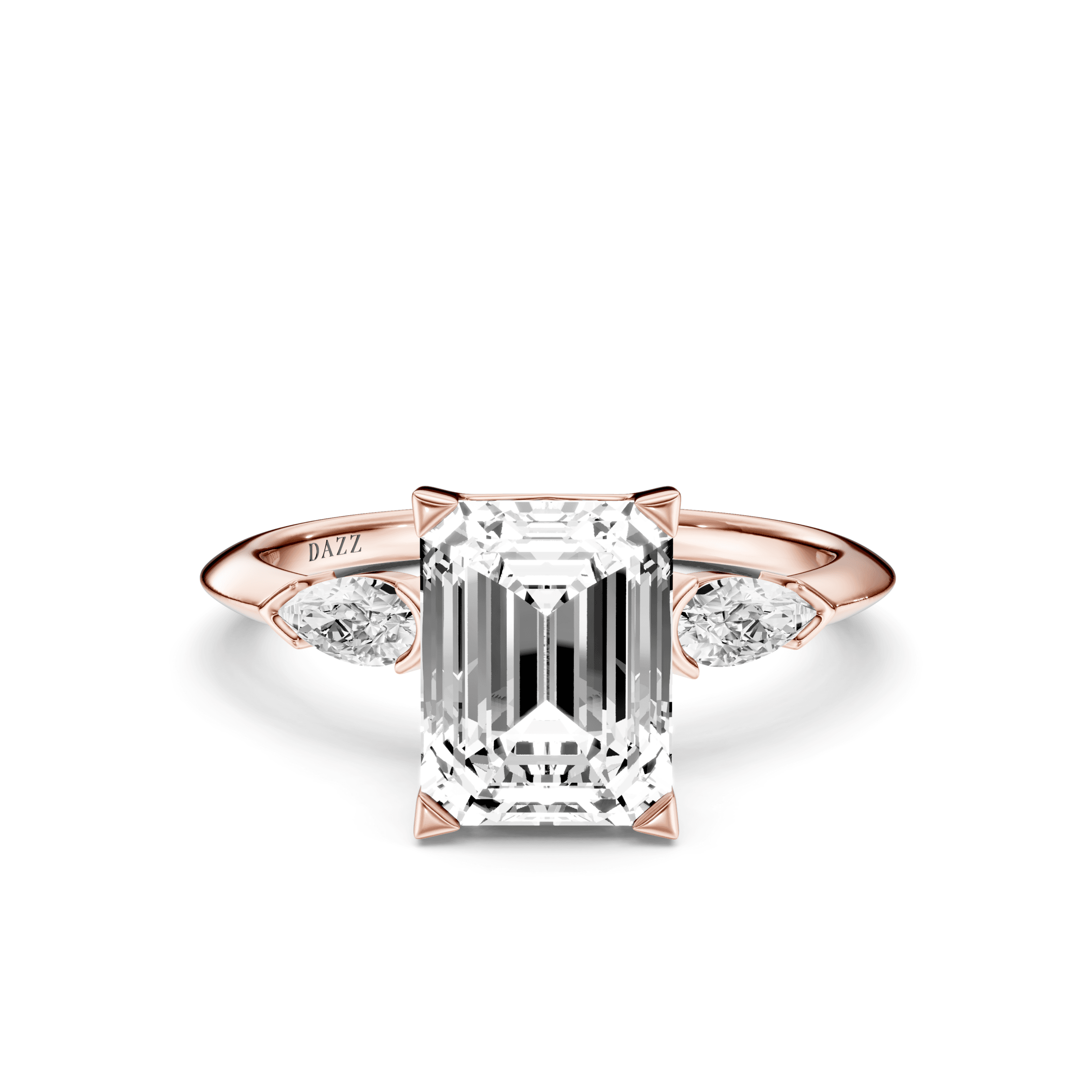 DAZZ Ring Emerald — Rose Gold