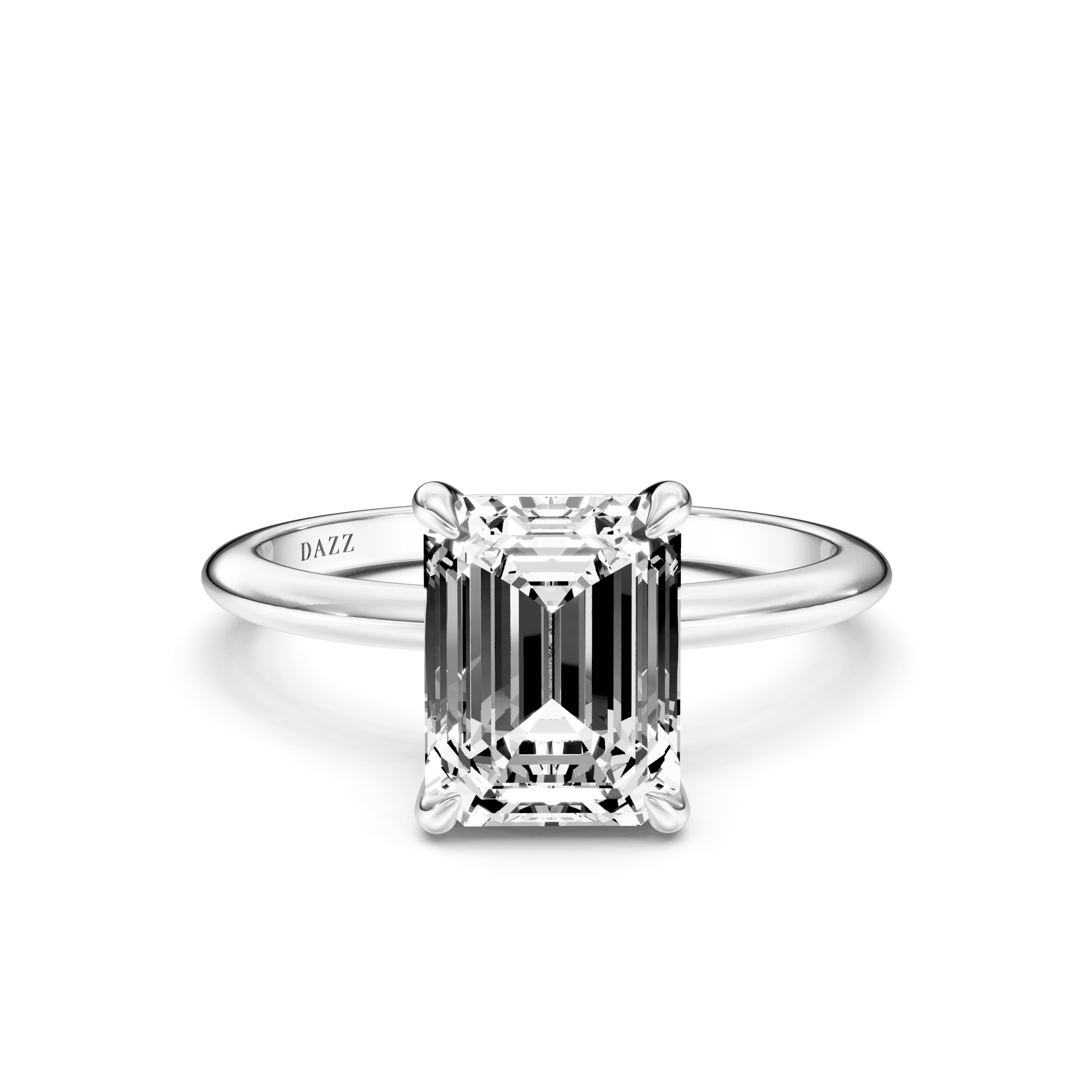 Solitaire Emerald — White Gold