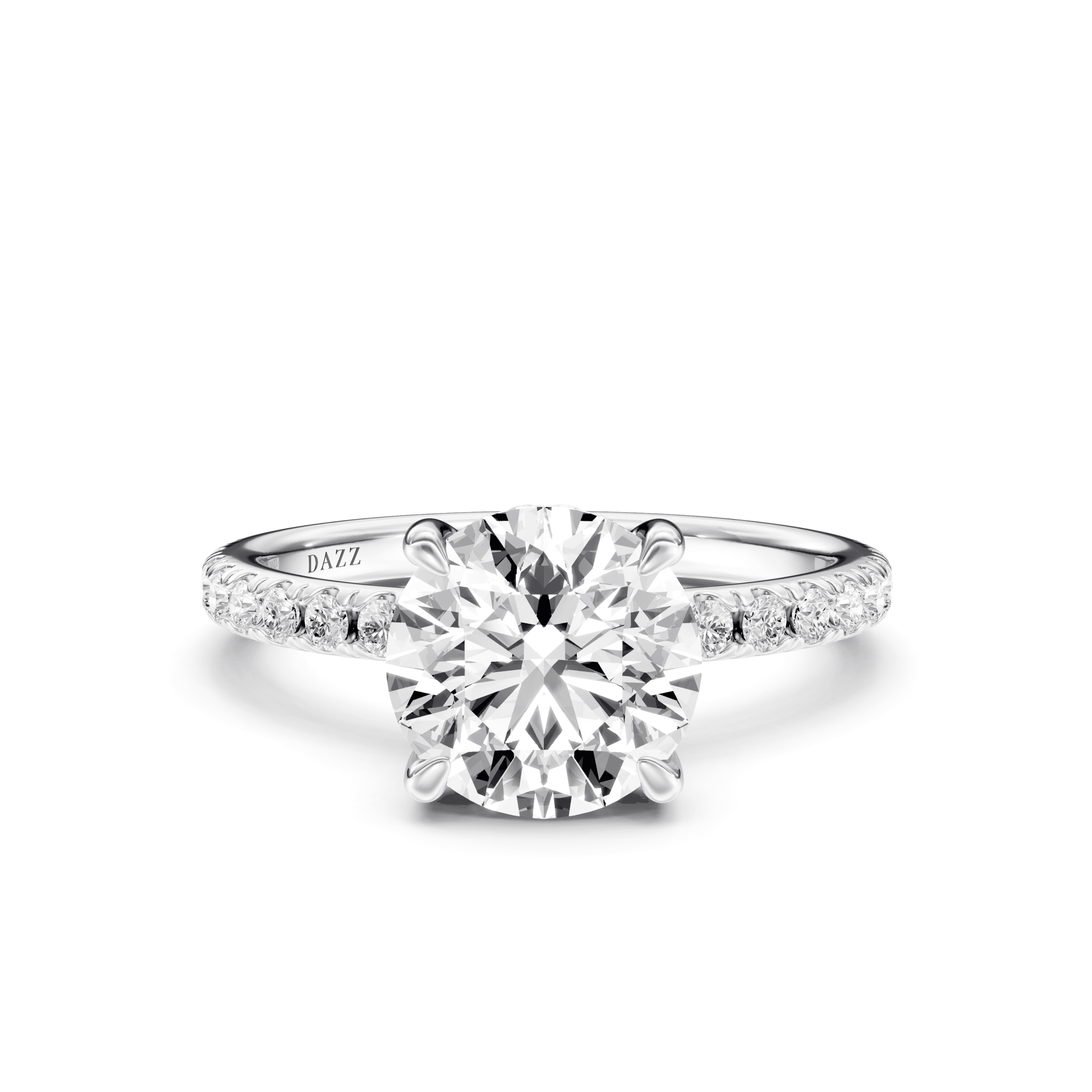 Pavé Ring Round — White Gold