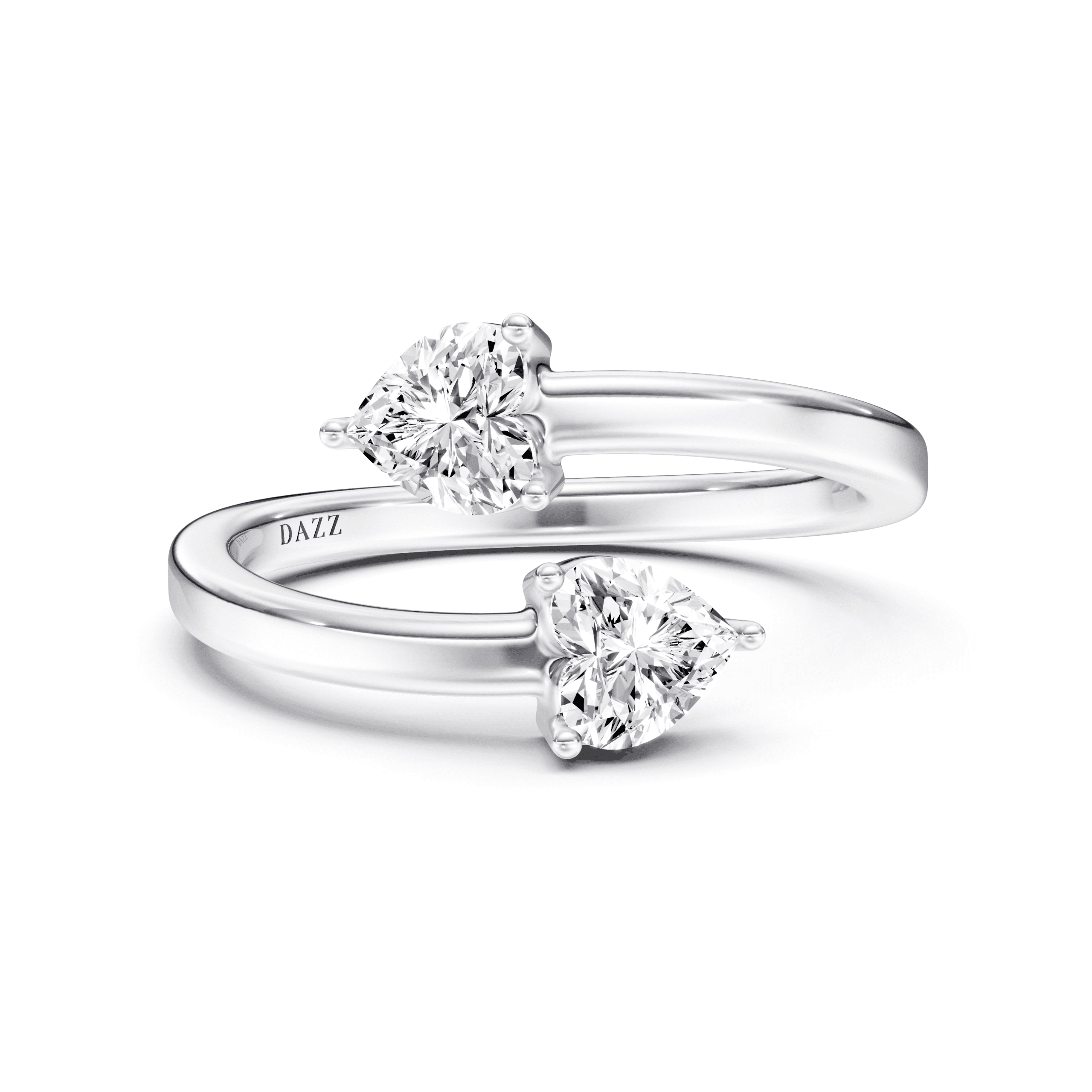 Split Ring Heart — White Gold