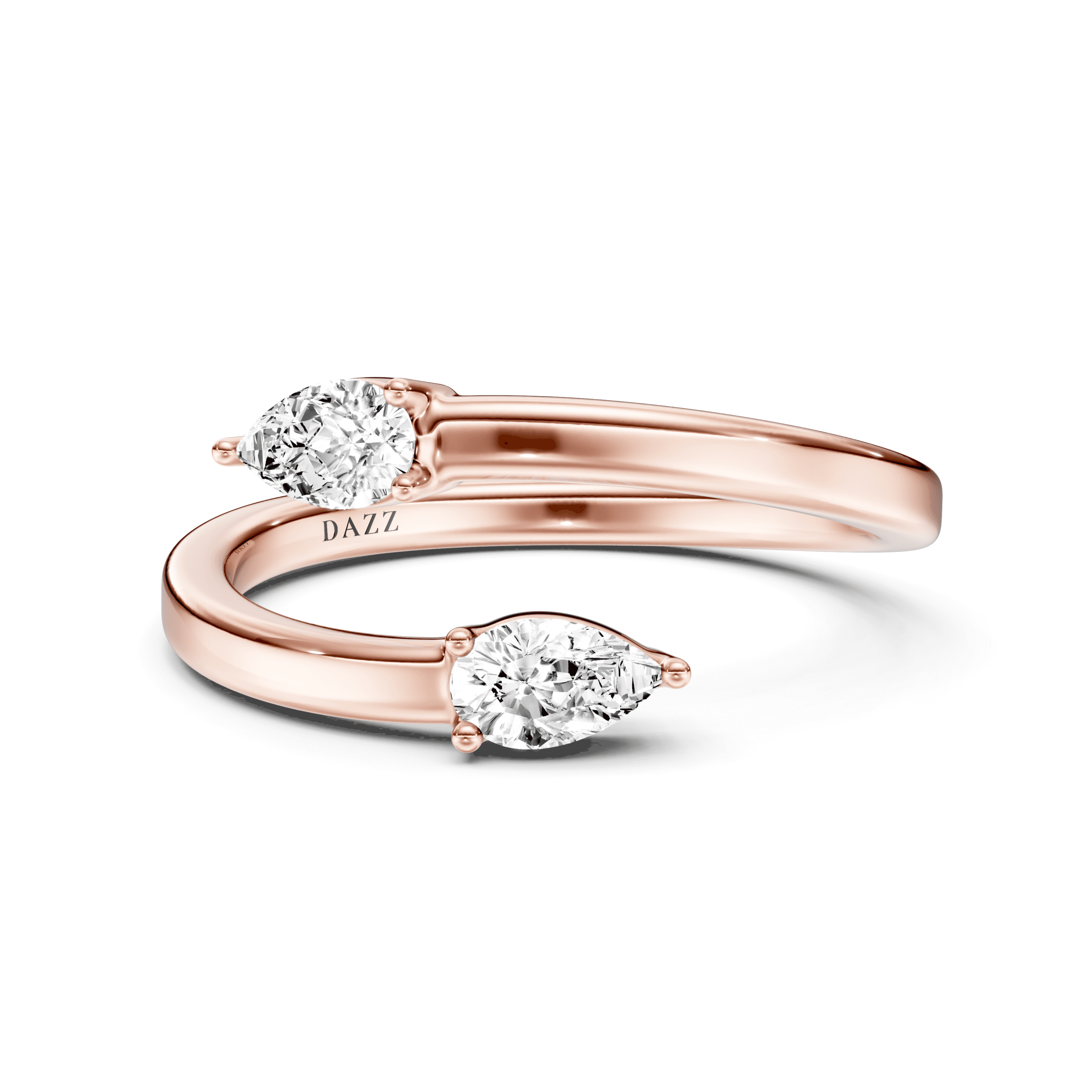Split Ring Pear — Rose Gold