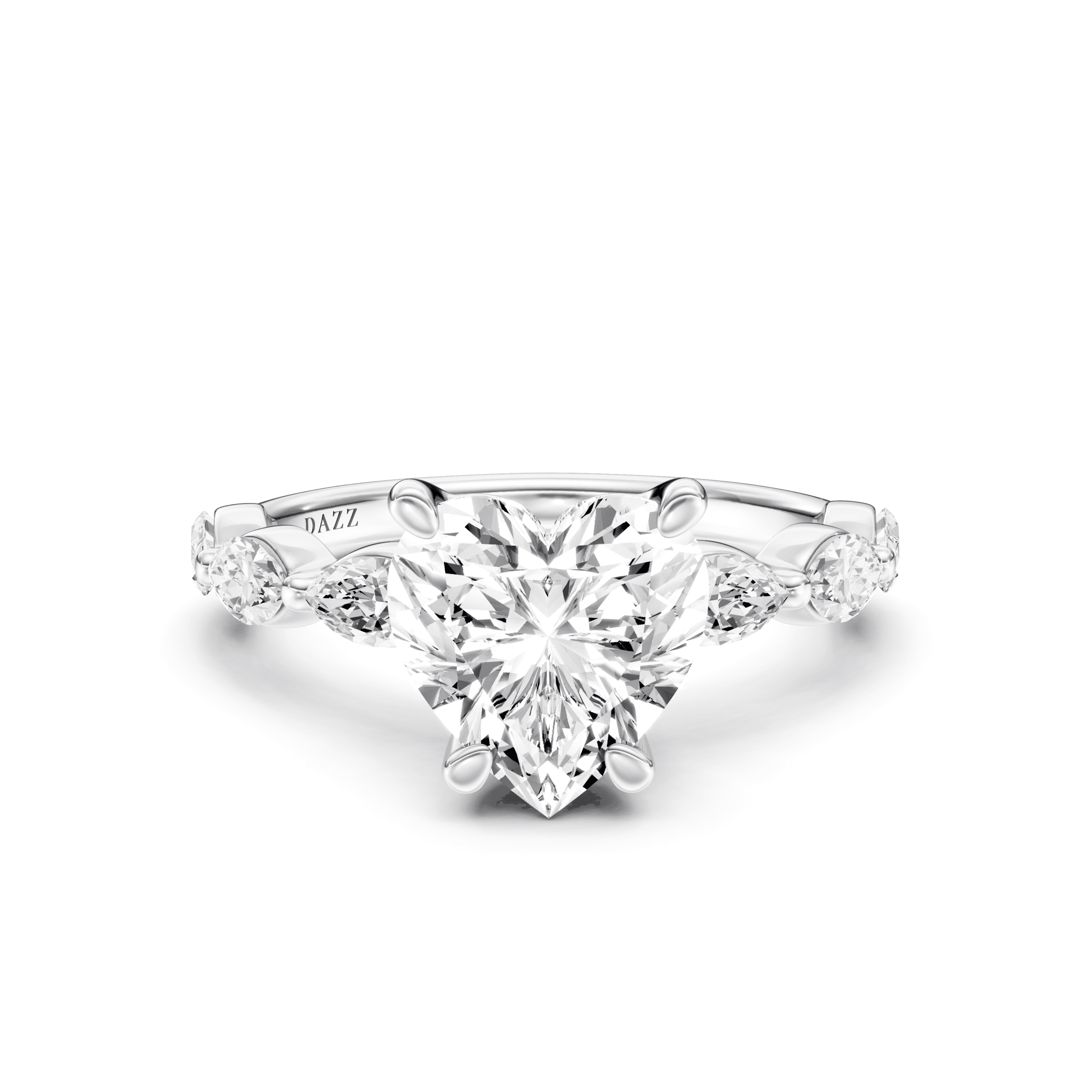 Solitaire Marquise Heart — White Gold