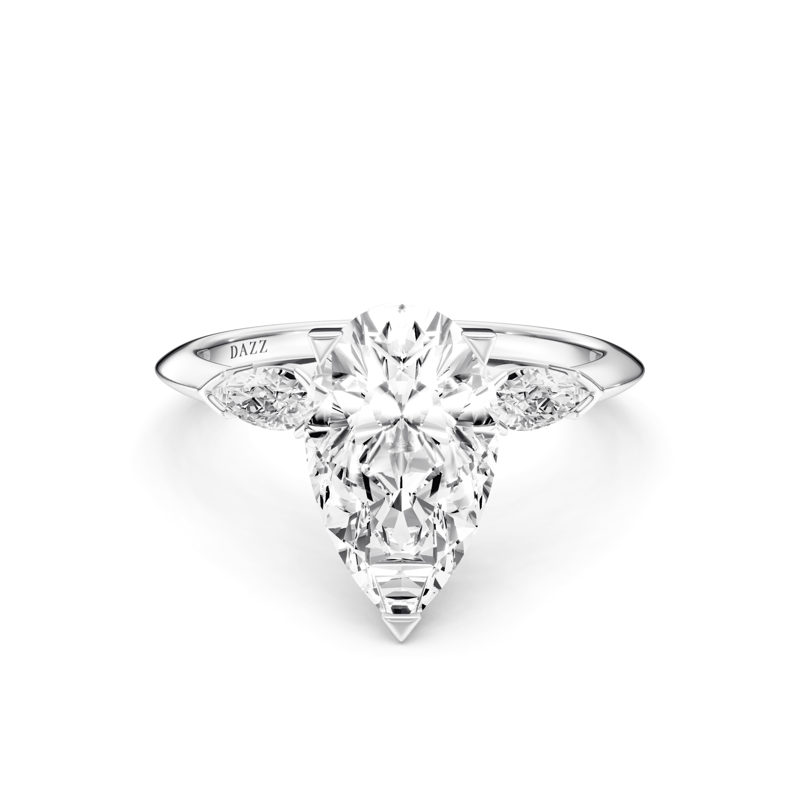 DAZZ Ring Pear — White Gold