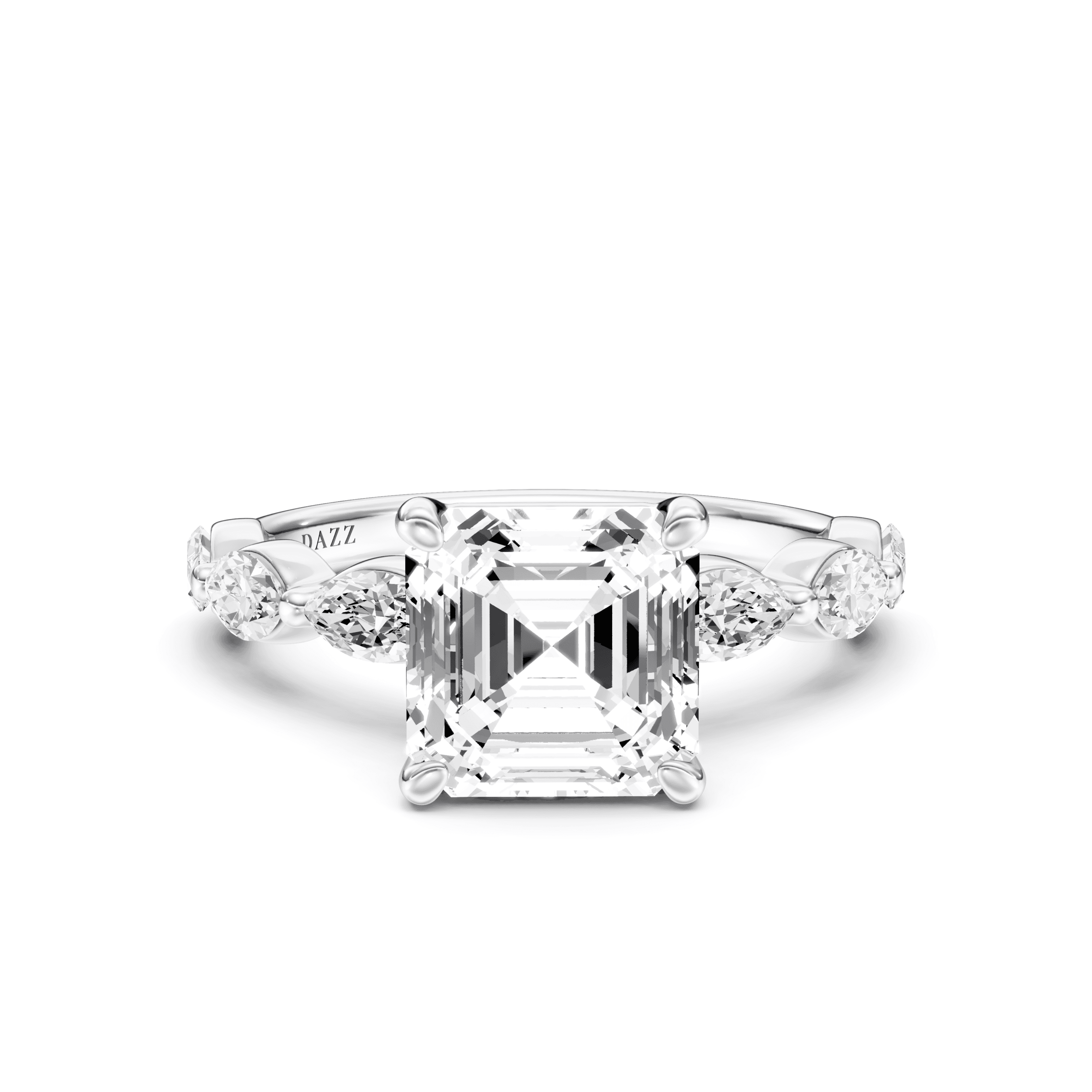 Solitaire Marquise Asscher — White Gold