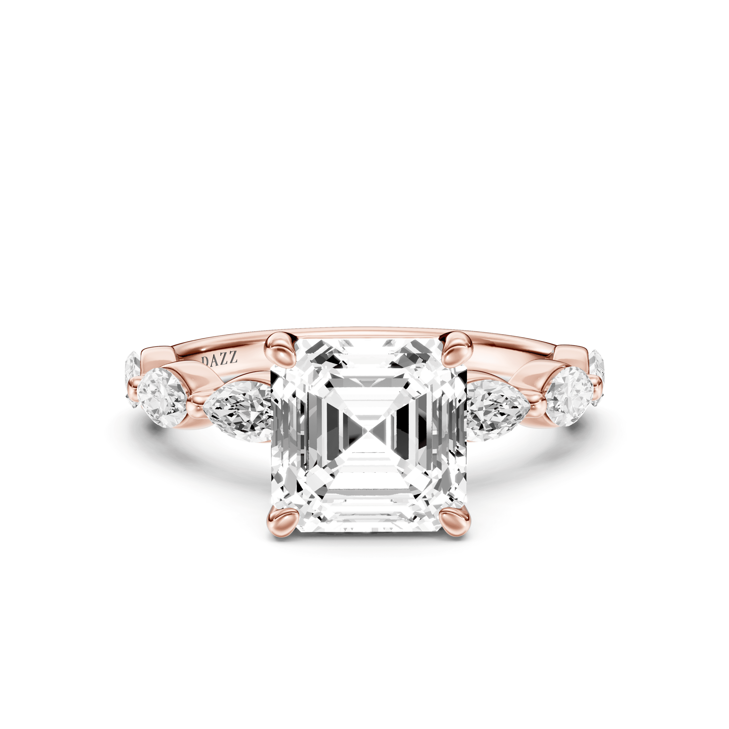 Solitaire Marquise Asscher — Rose Gold