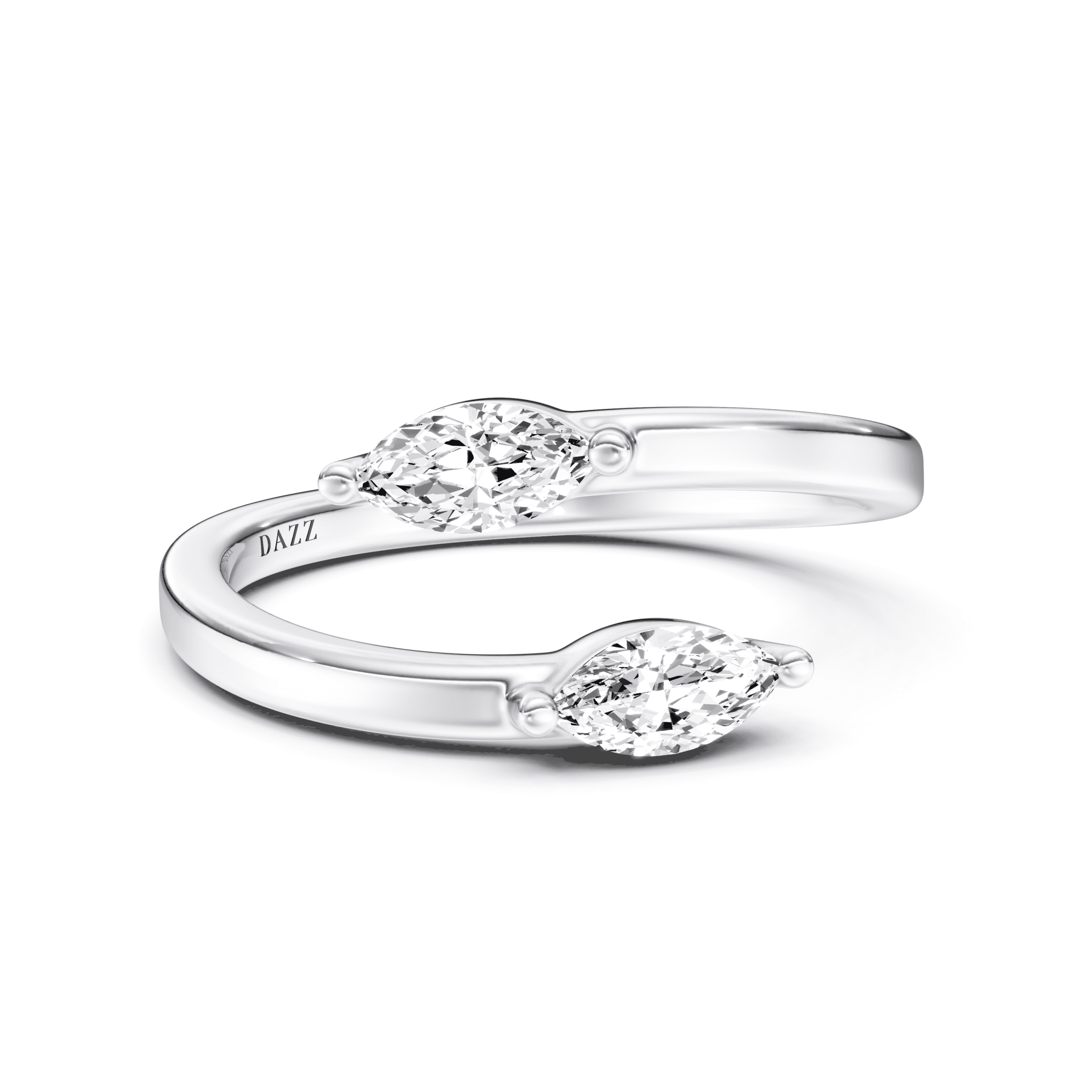 Split Ring Marquise — White Gold