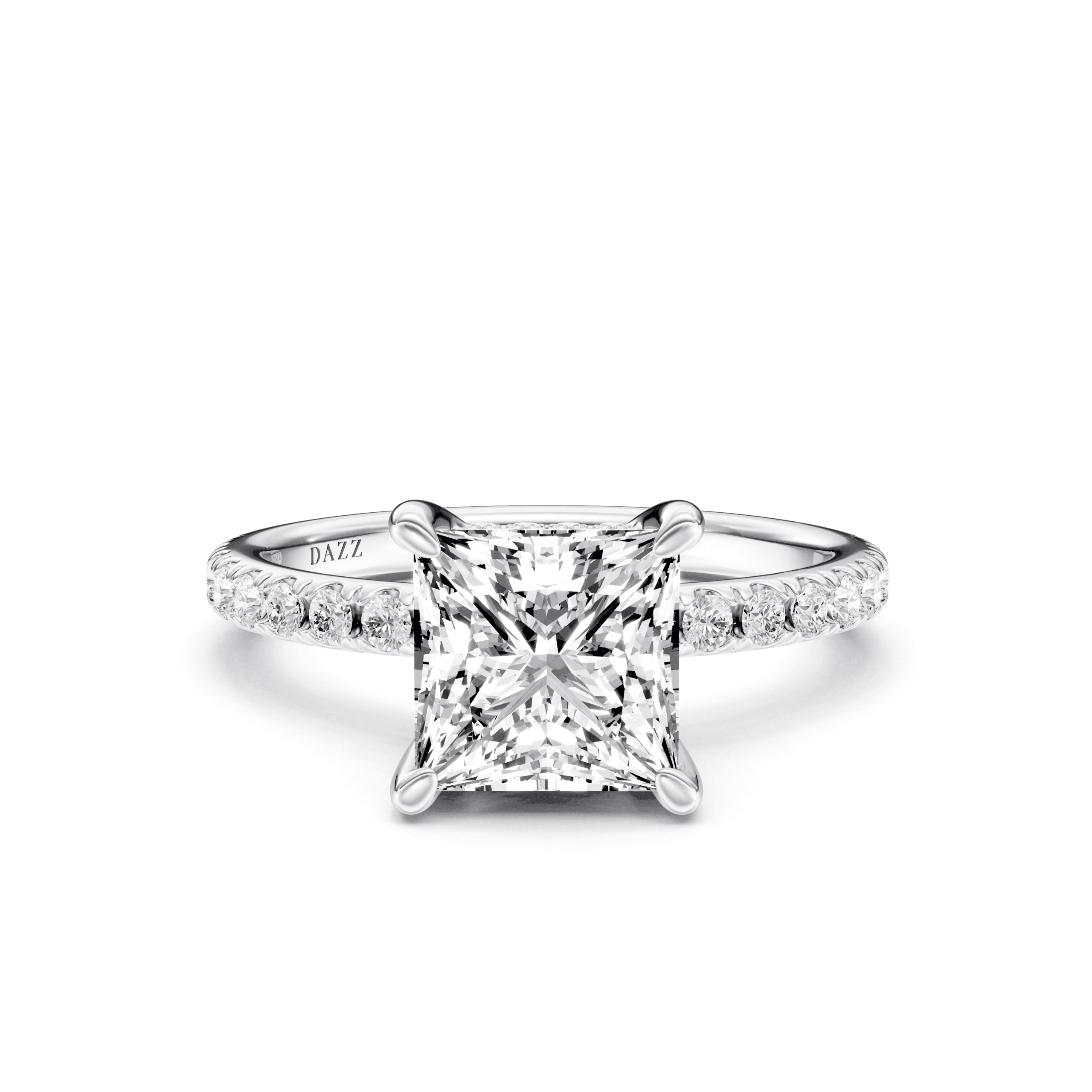 Pavé Ring Princess — White Gold