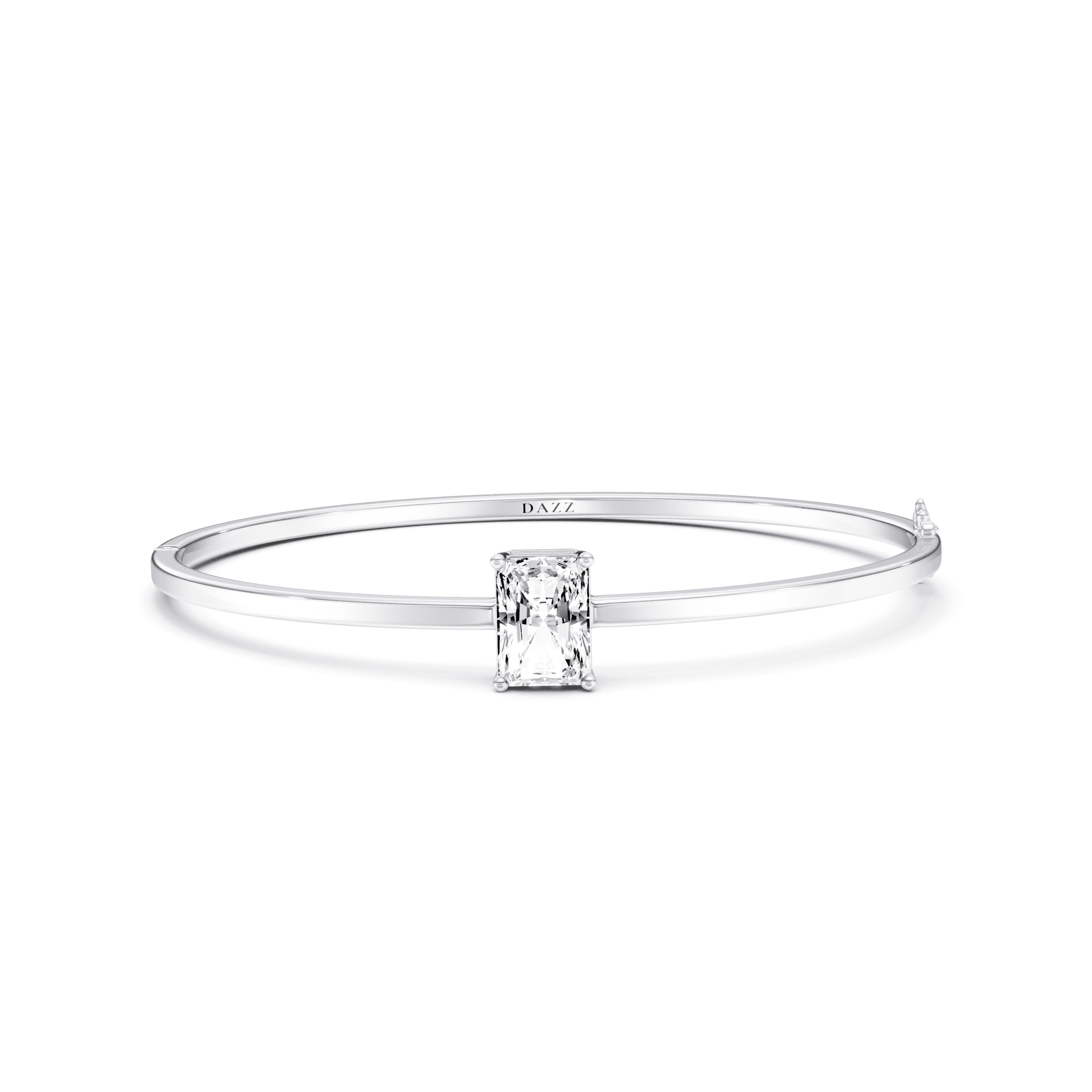 Bangle Solitaire Radiant 2ct — White Gold