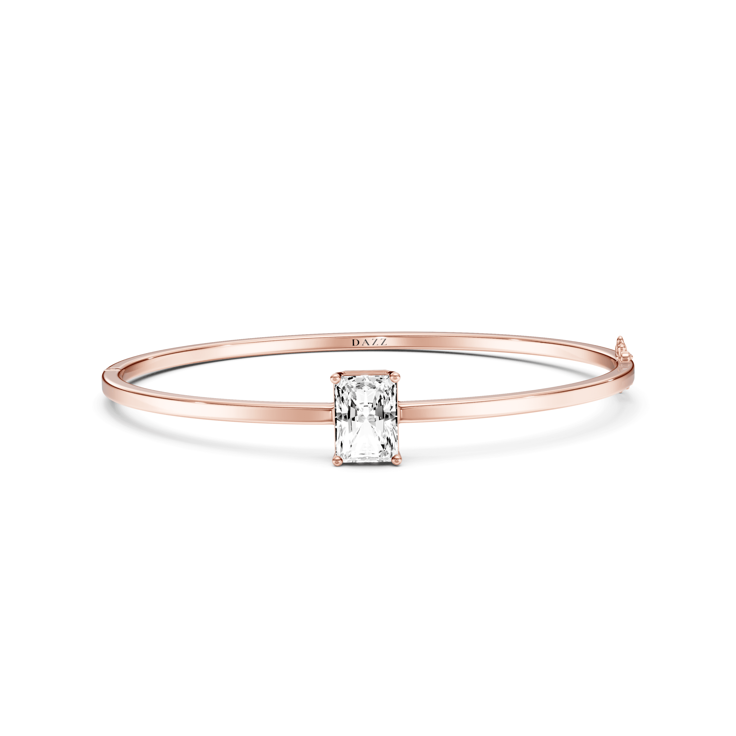 Bangle Solitaire Radiant 2ct — Rose Gold