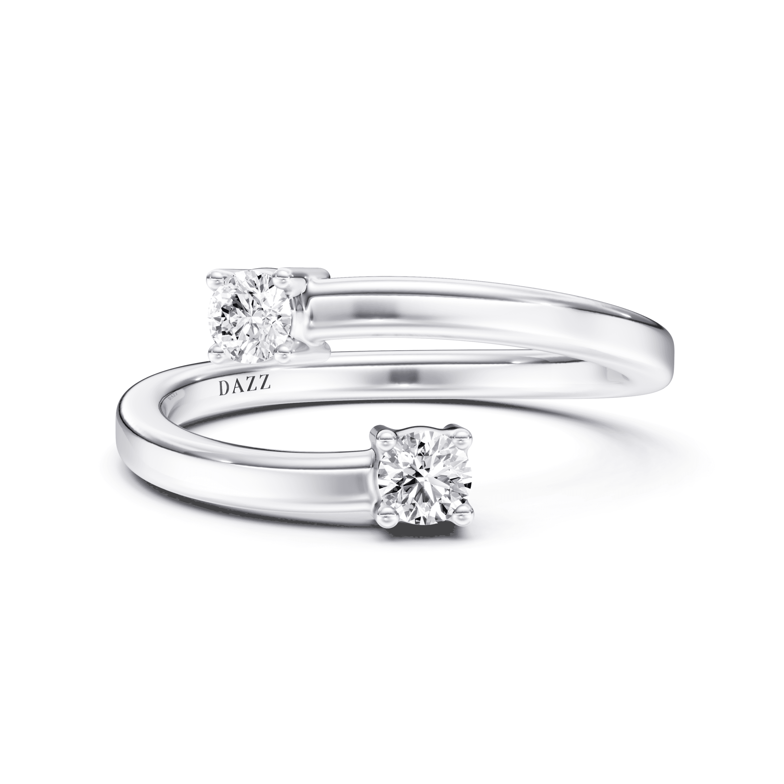 Split Ring Round — White Gold