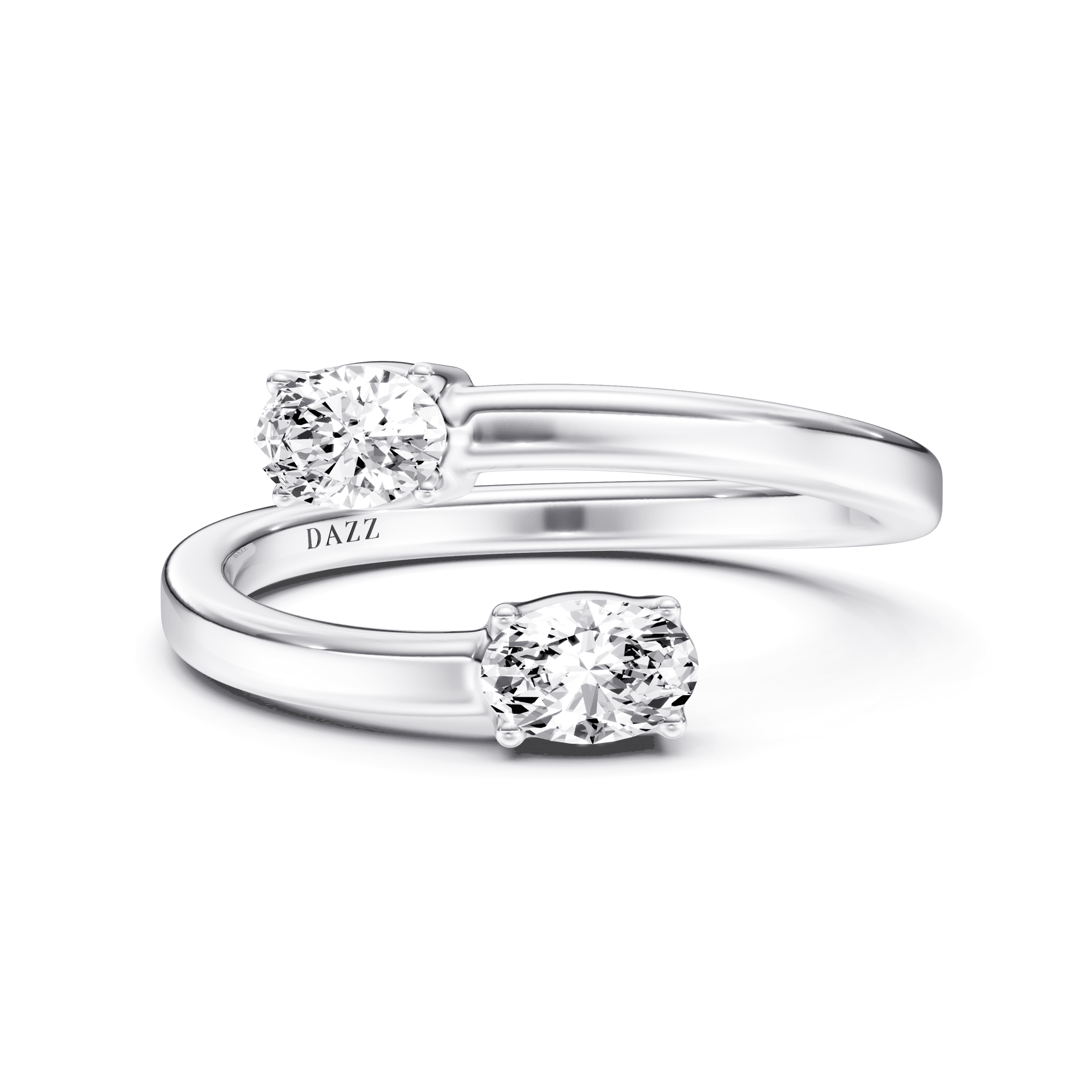 Split Ring Oval — White Gold