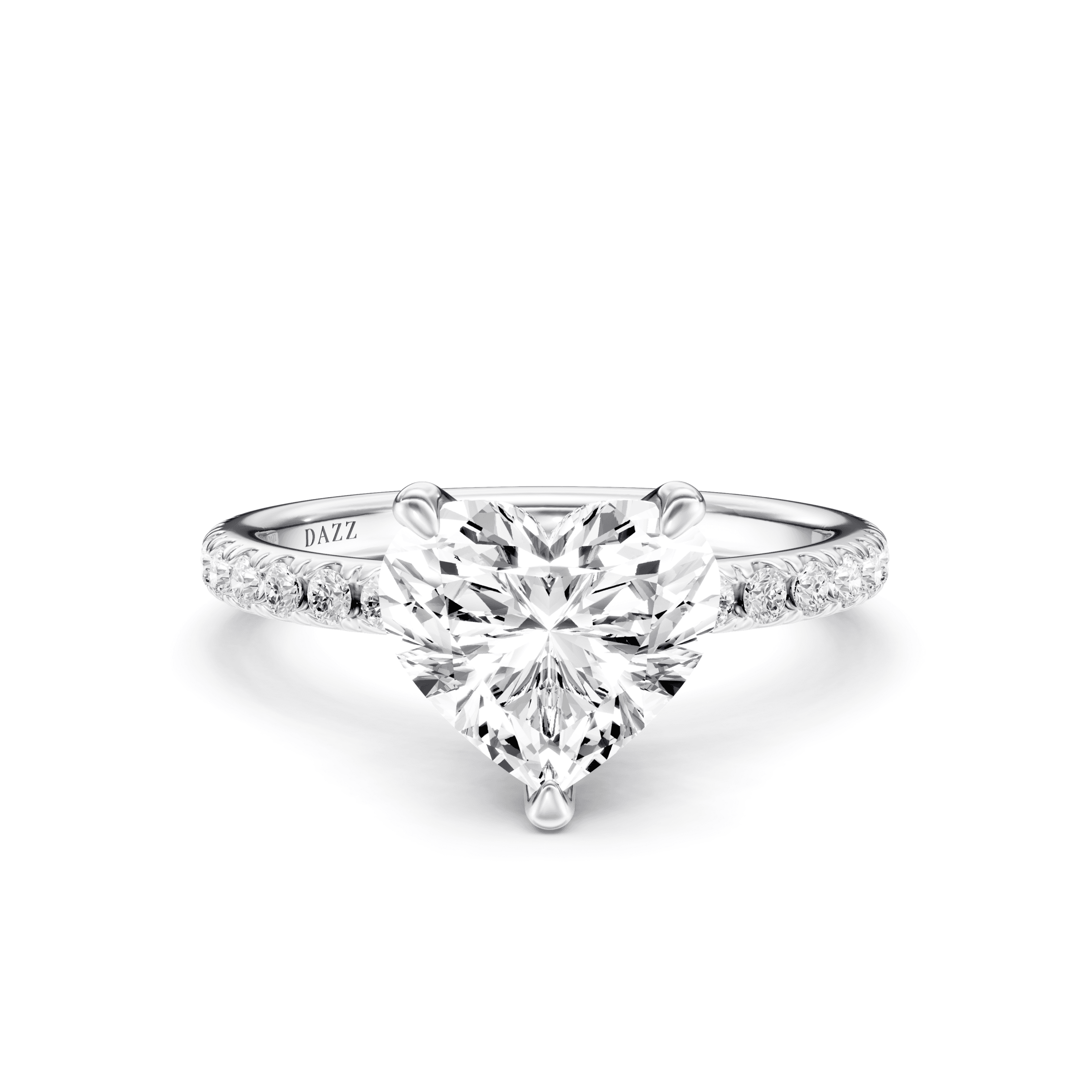 Pavé Ring Heart — White Gold