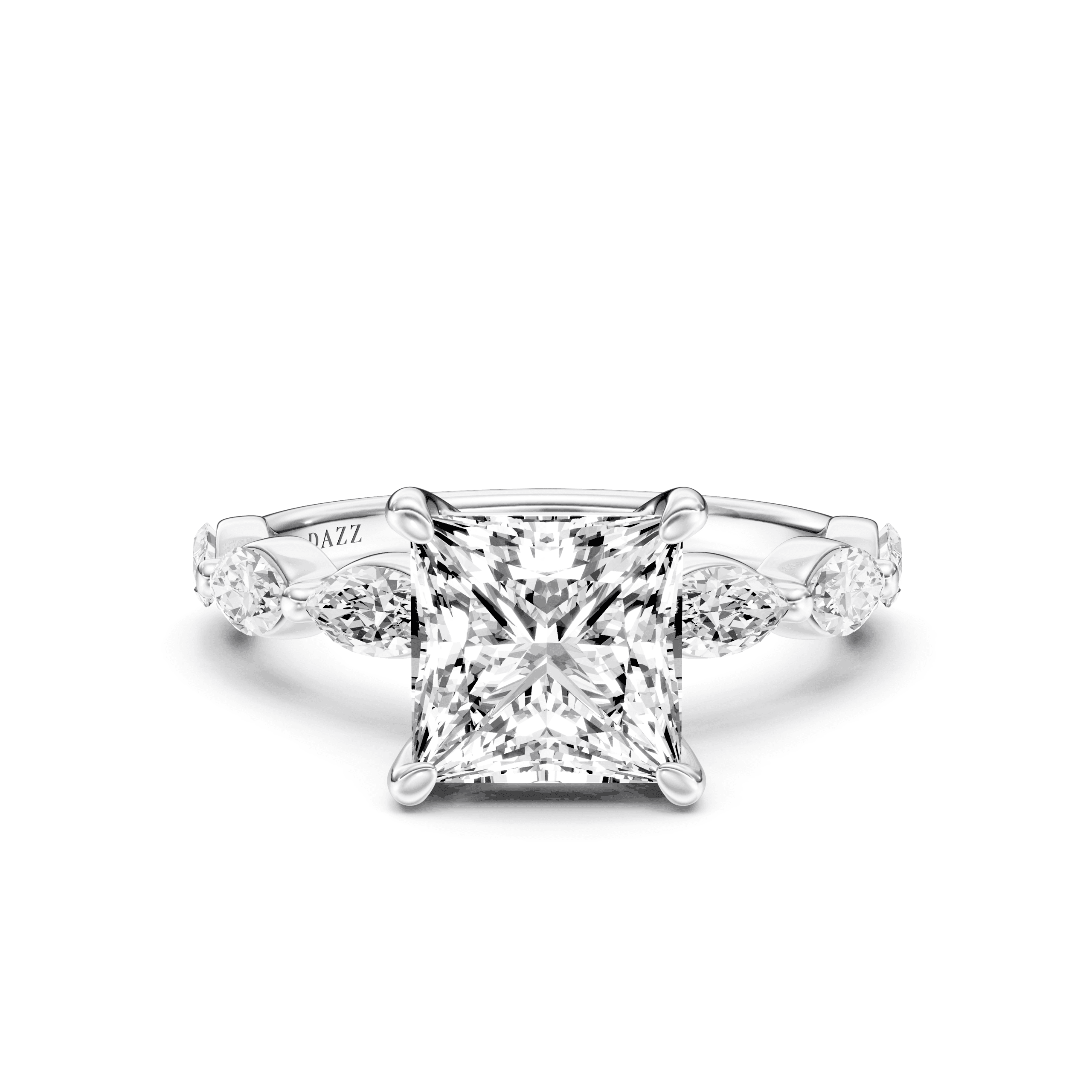 Solitaire Marquise Princess — White Gold