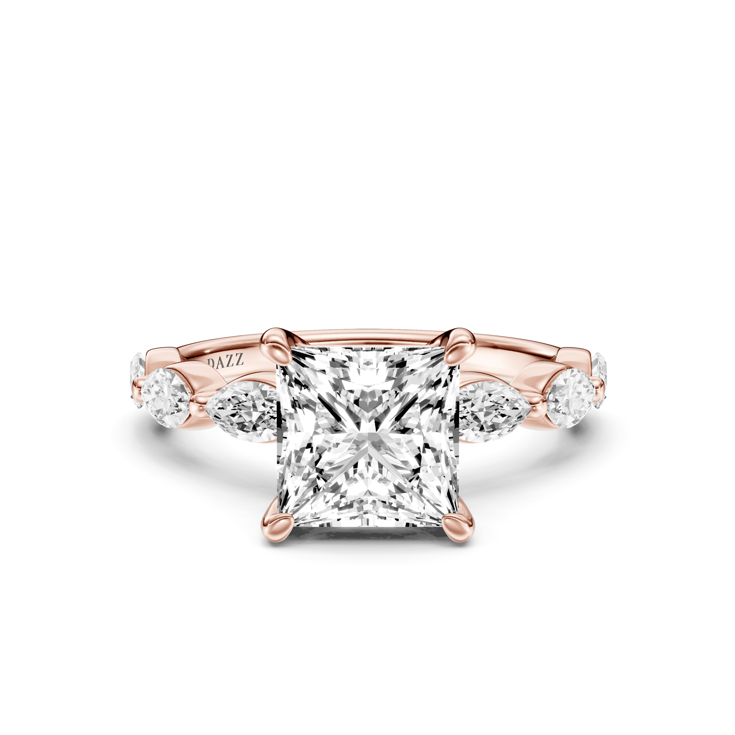 Solitaire Marquise Princess — Rose Gold
