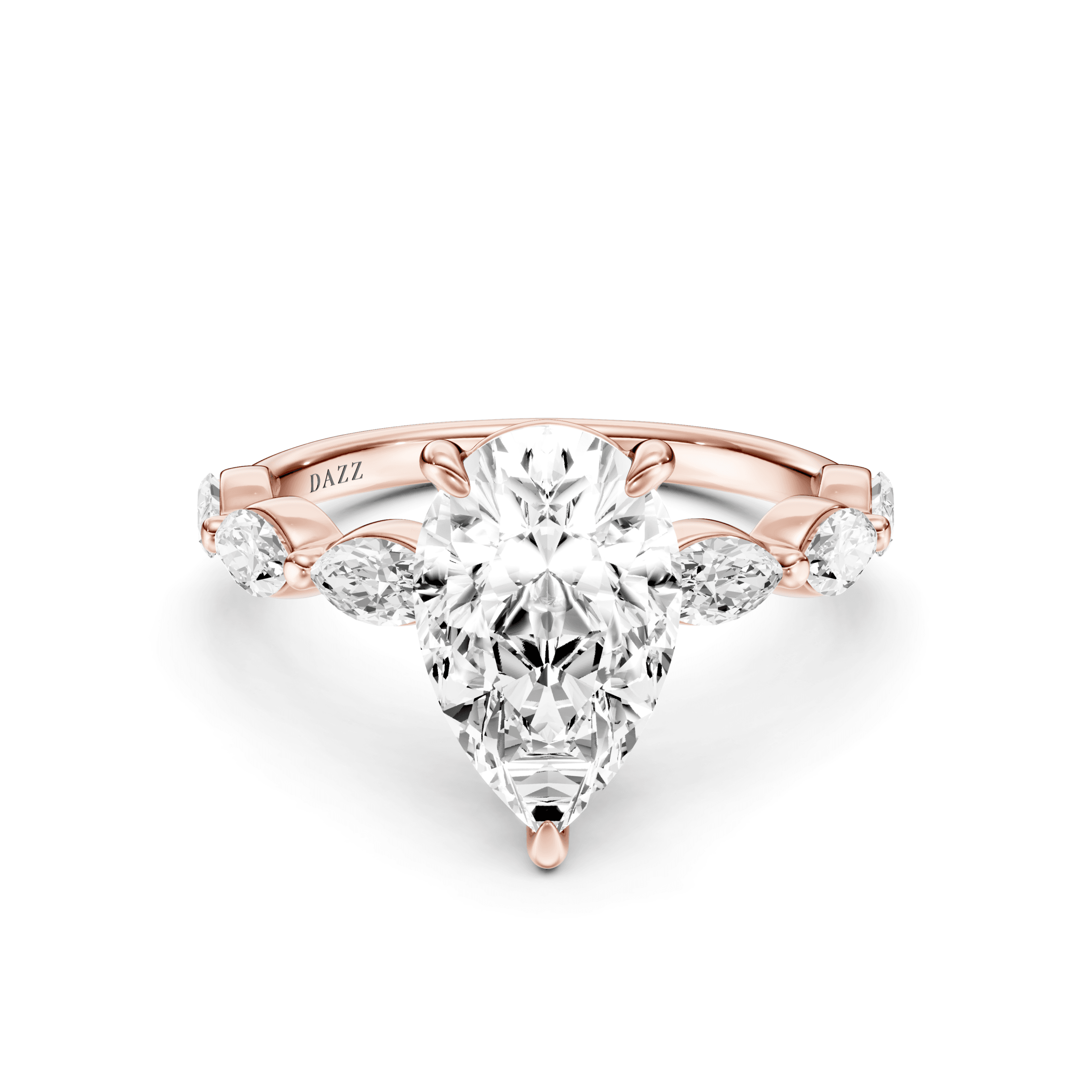 Solitaire Marquise Pear — Rose Gold