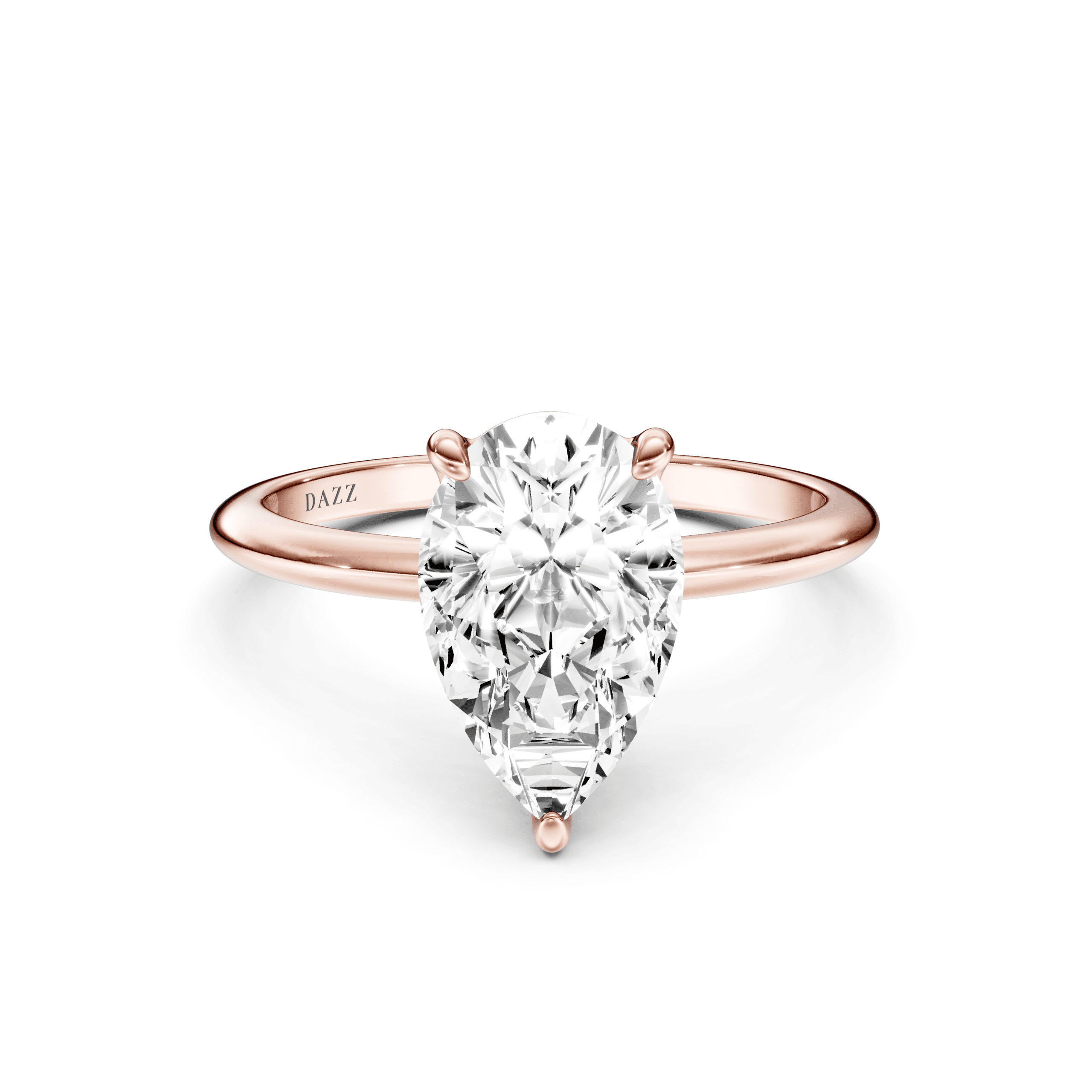 Solitaire Pear — Rose Gold