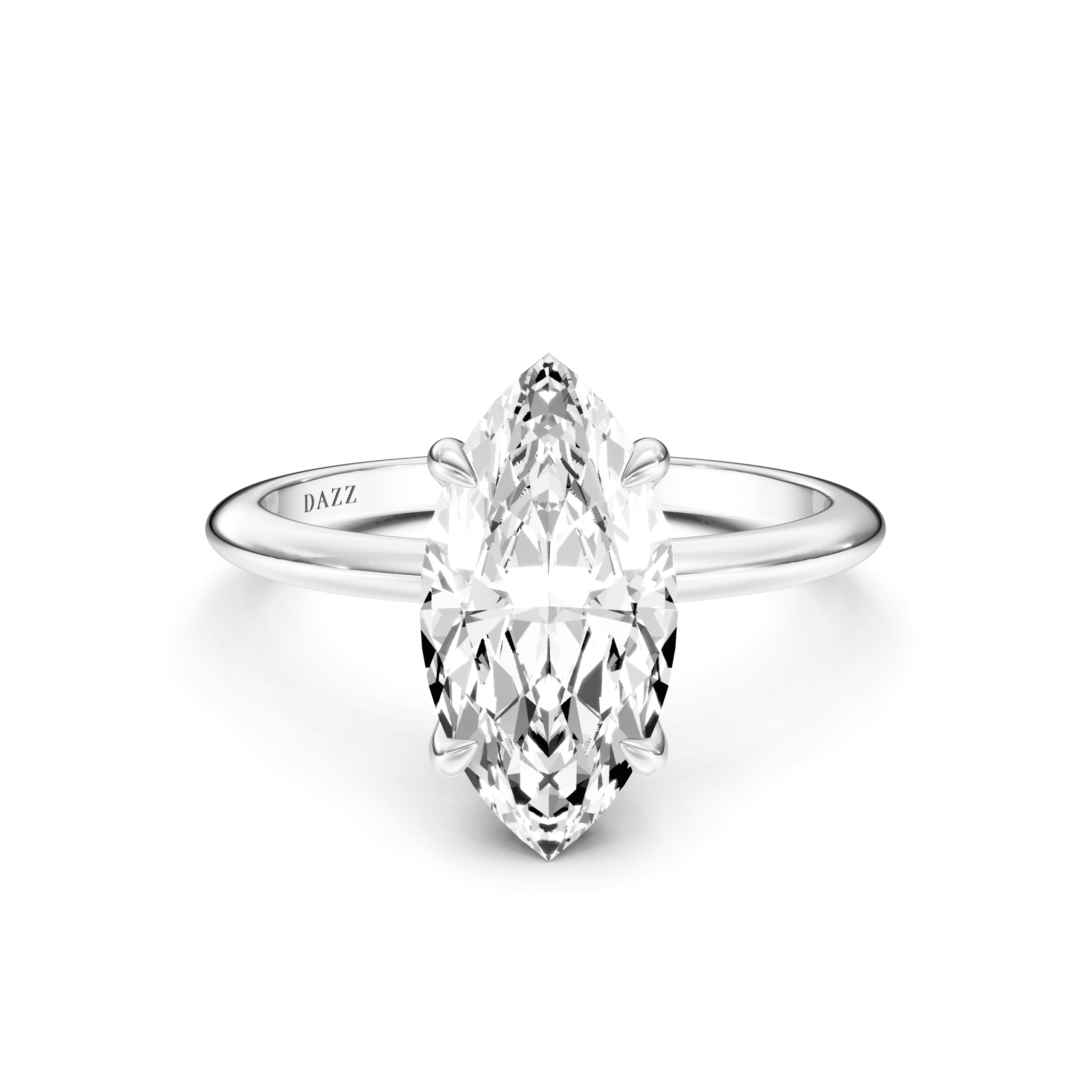 Solitaire Marquise — White Gold