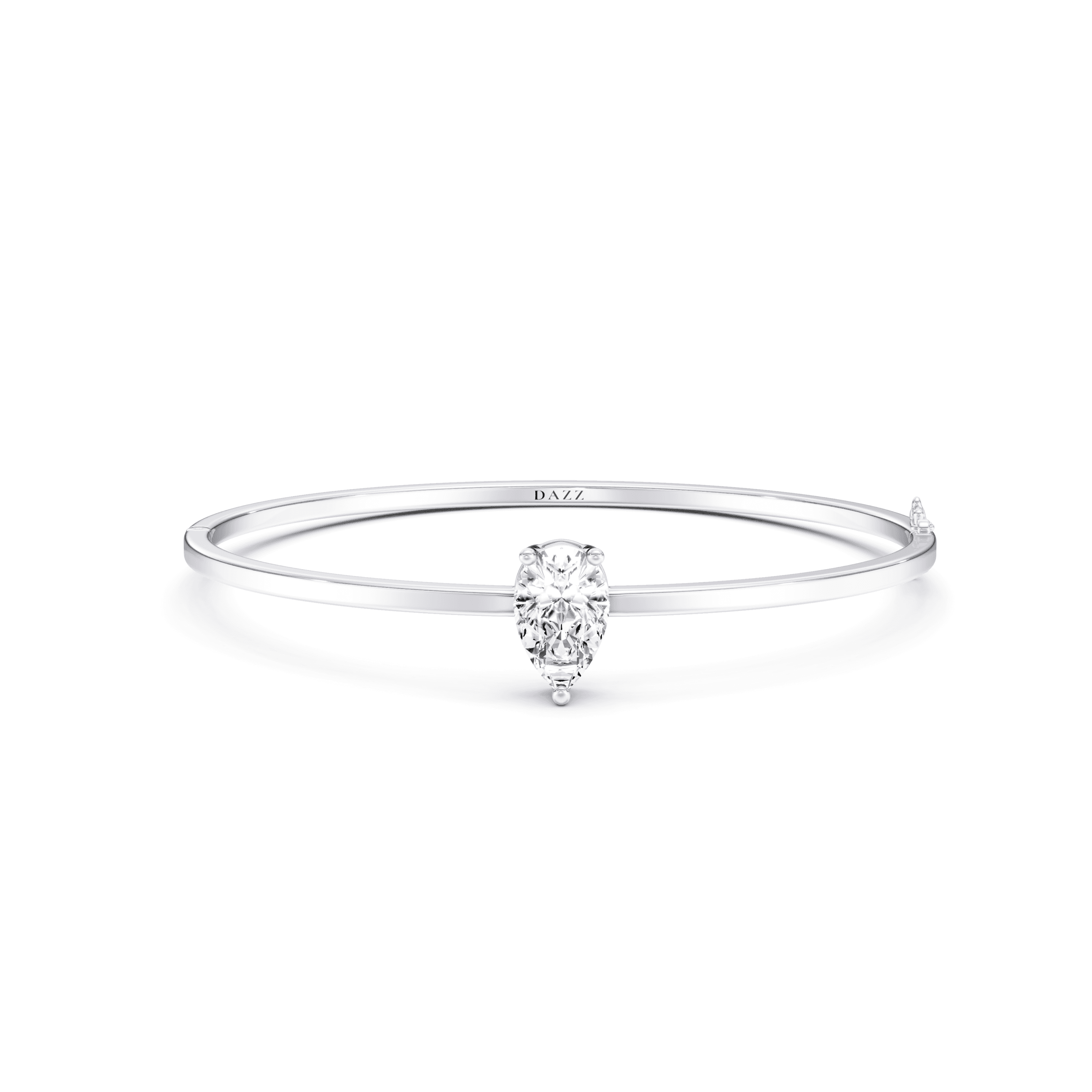 Bangle Solitaire Pear 2ct — White Gold