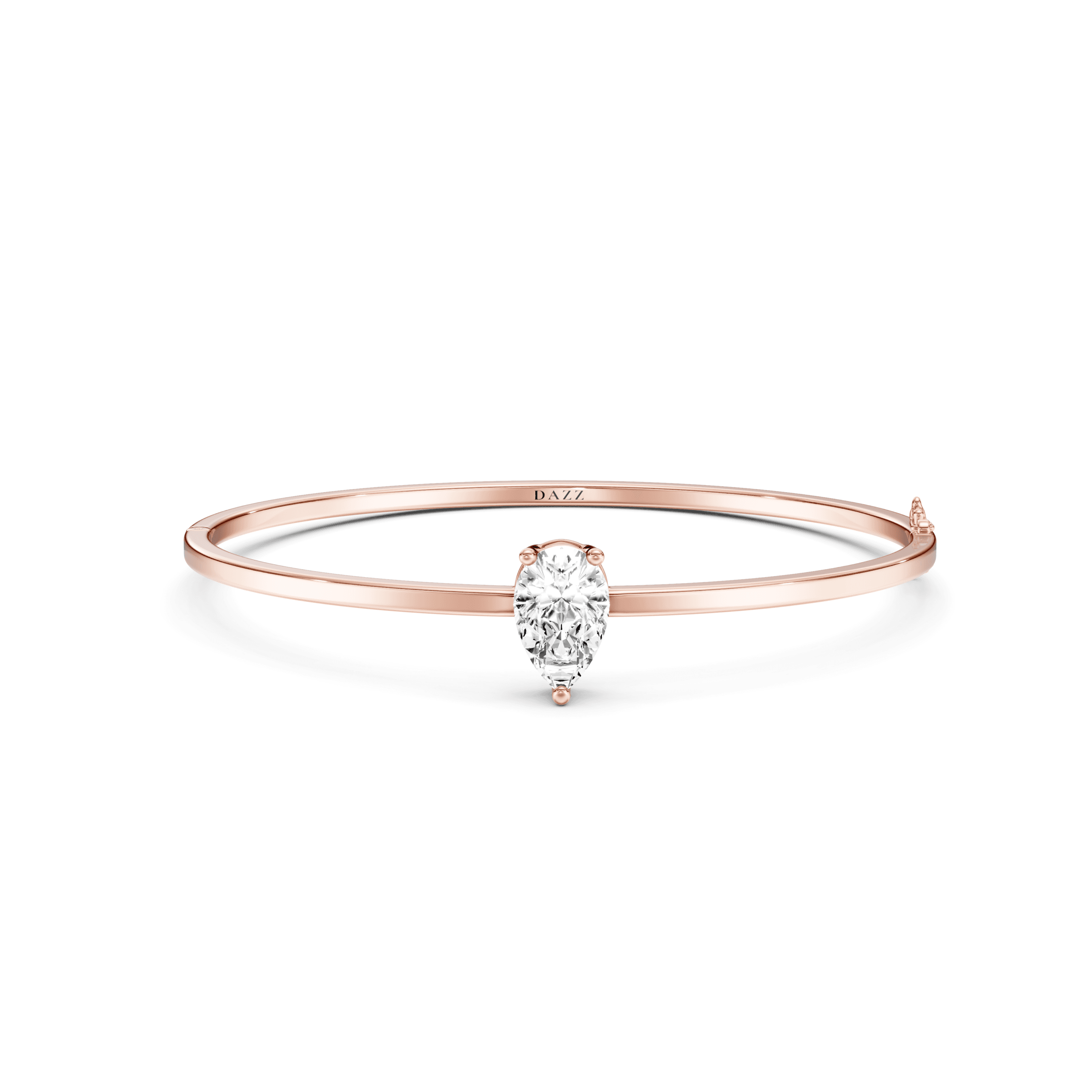Bangle Solitaire Pear 2ct — Rose Gold