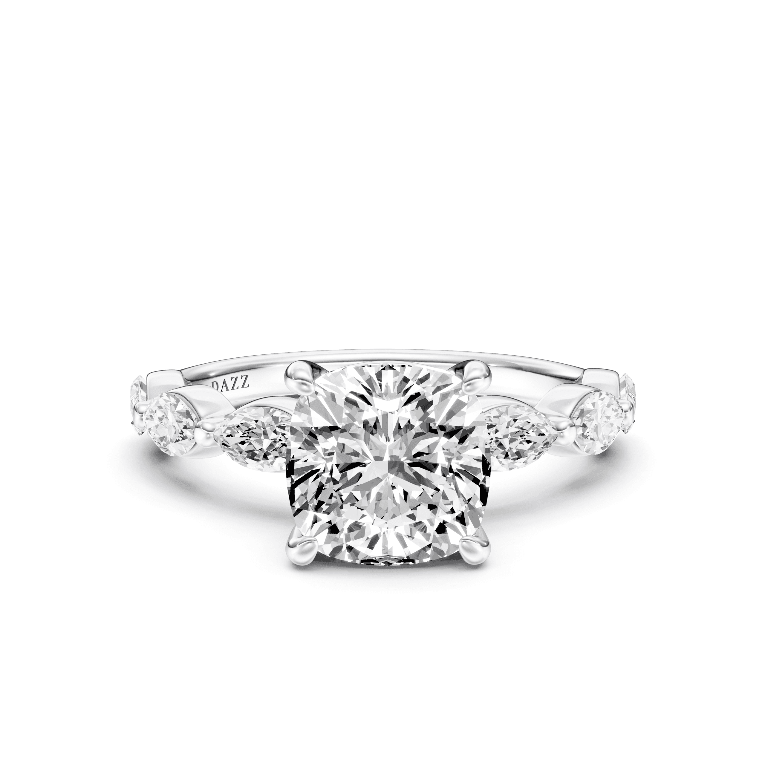 Solitaire Marquise Cushion — White Gold