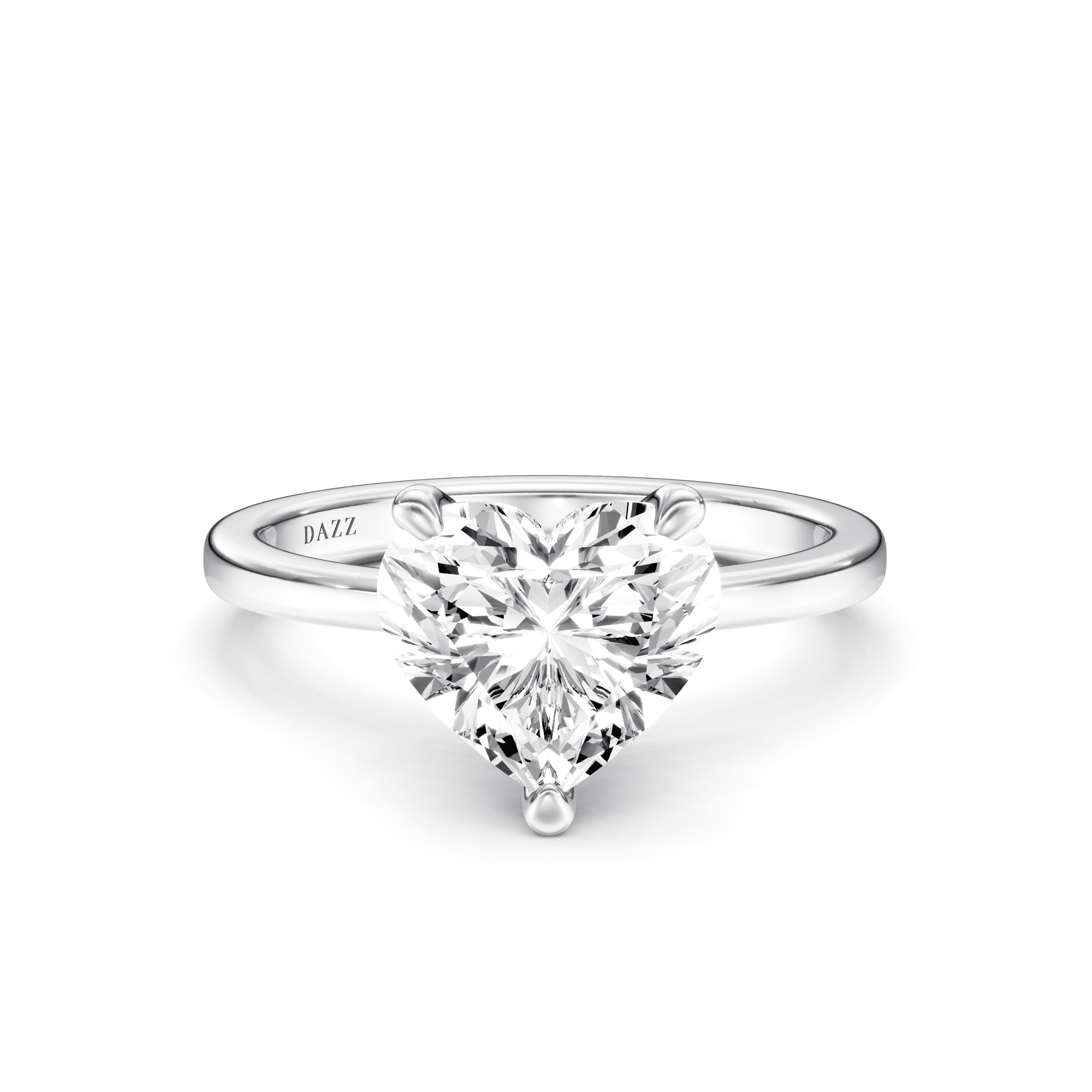 Hidden Halo Ring Heart — White Gold