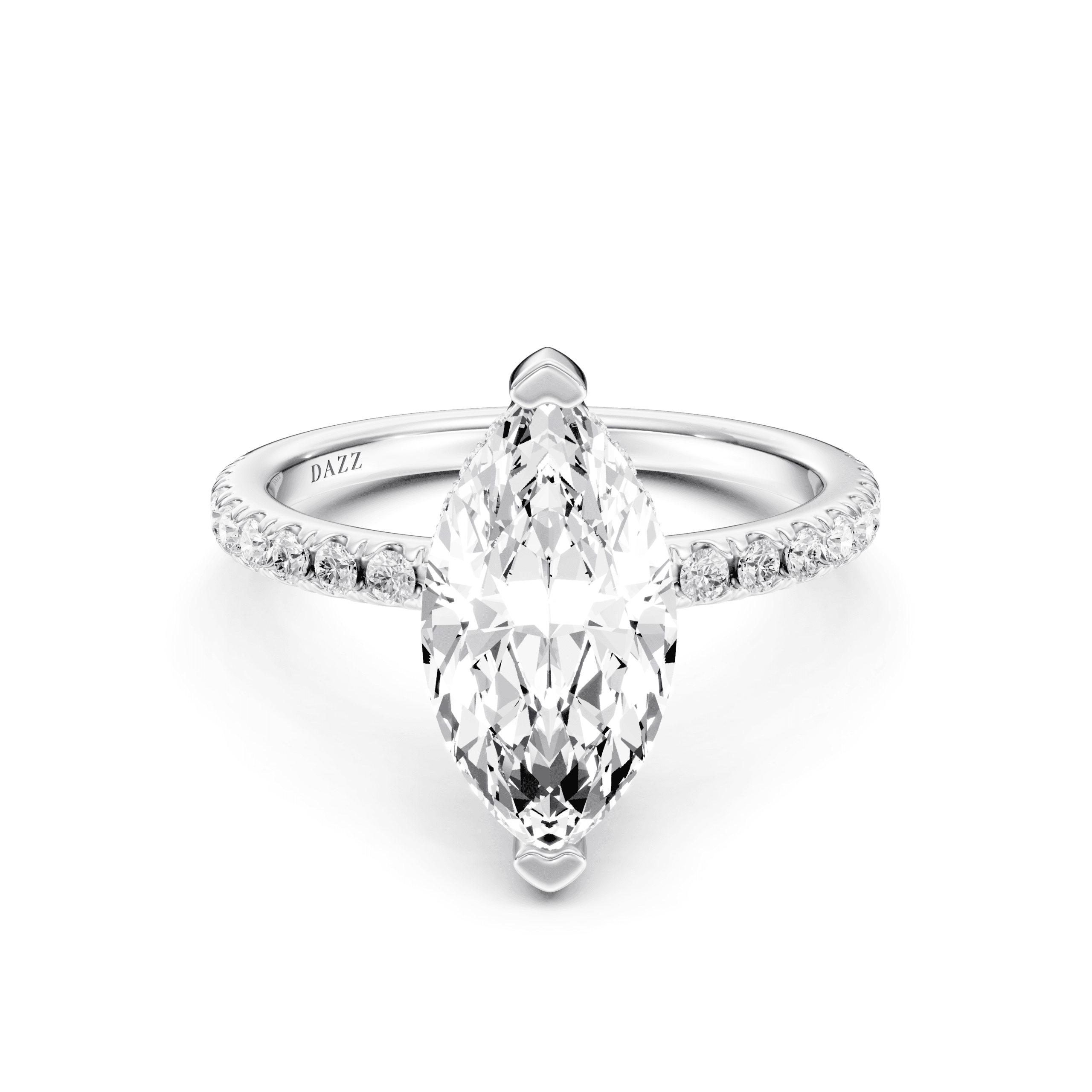 Pavé Ring Marquise — White Gold