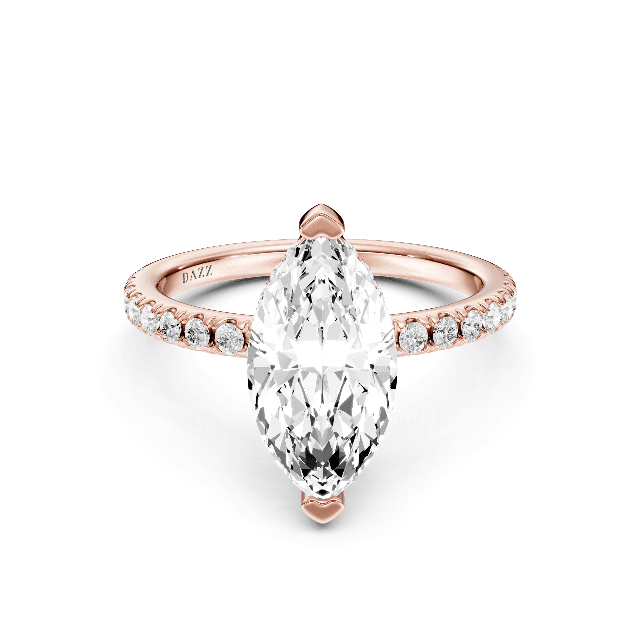 Pavé Ring Marquise — Rose Gold