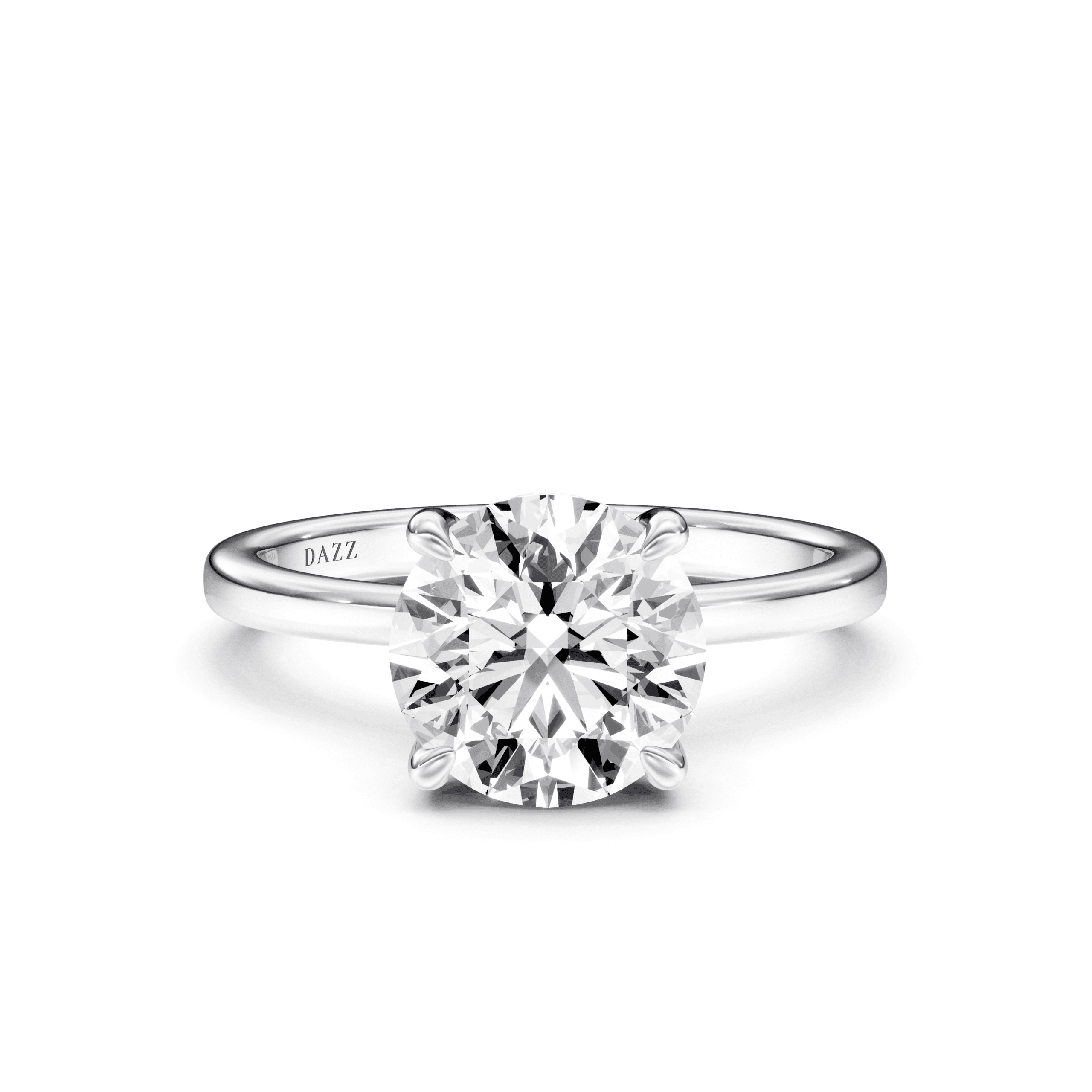 Hidden Halo Round — White Gold
