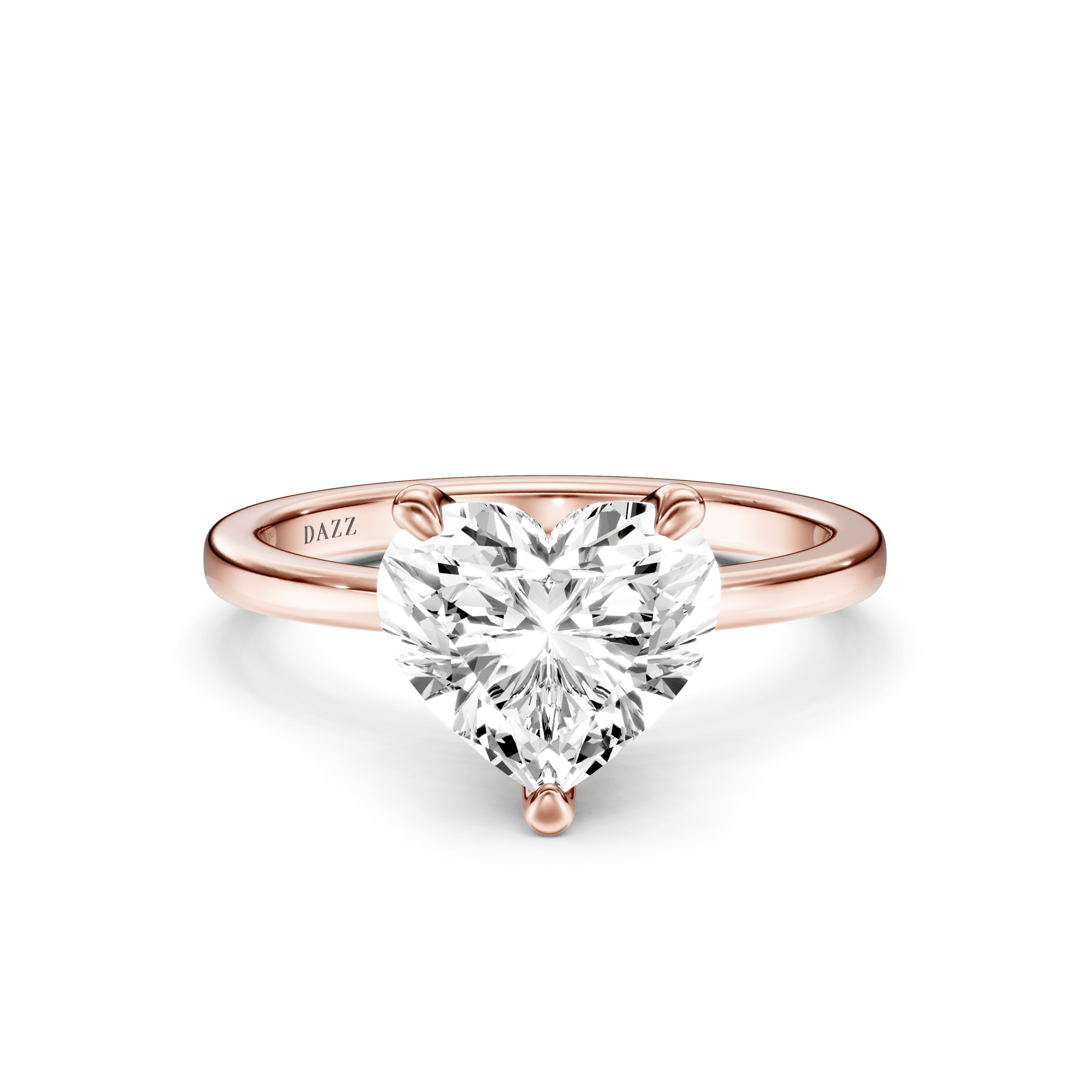 Hidden Halo Ring Heart — Rose Gold