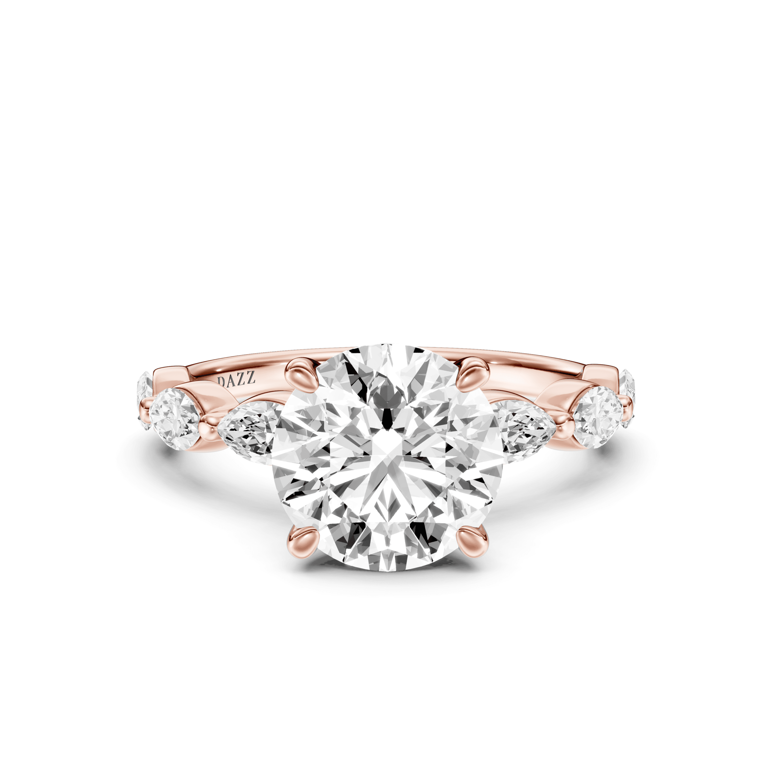 Solitaire Marquise Round — Rose Gold
