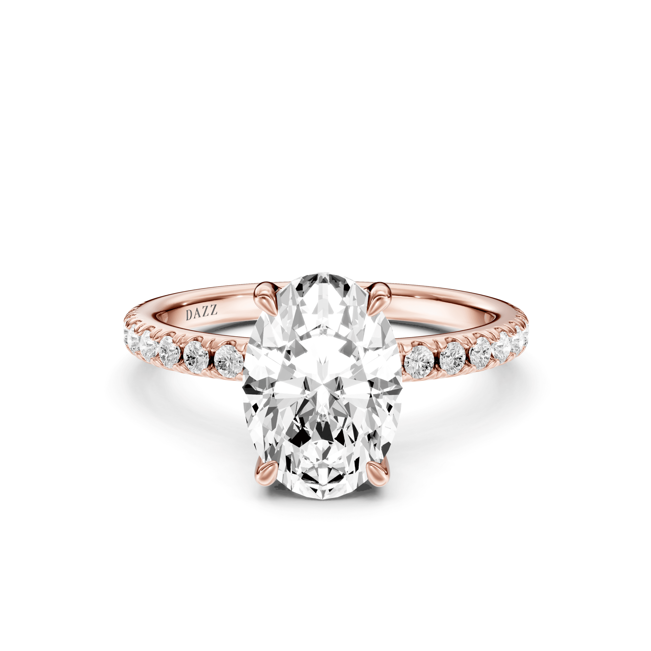 Pavé Ring Oval — Rose Gold