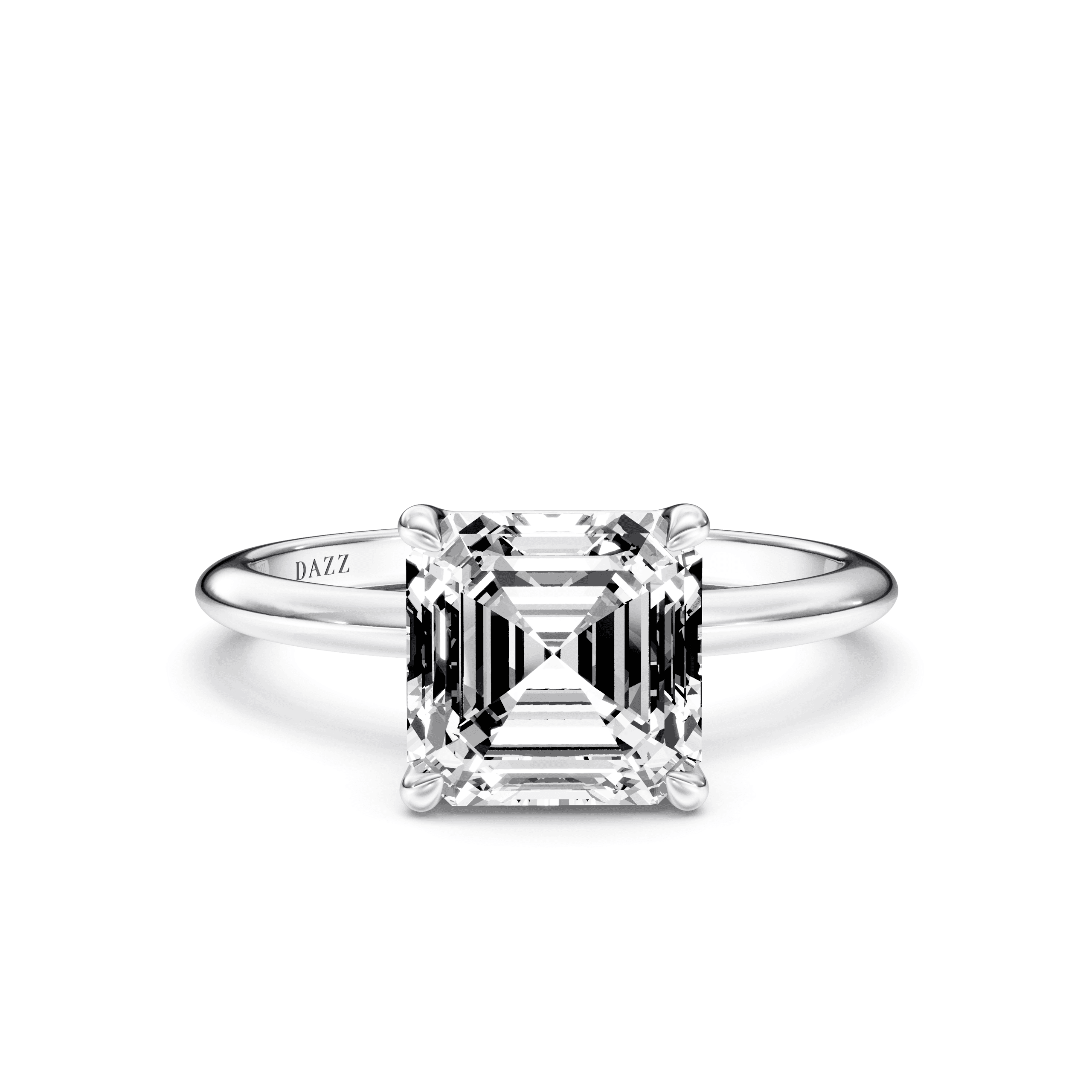 Solitaire Asscher — White Gold