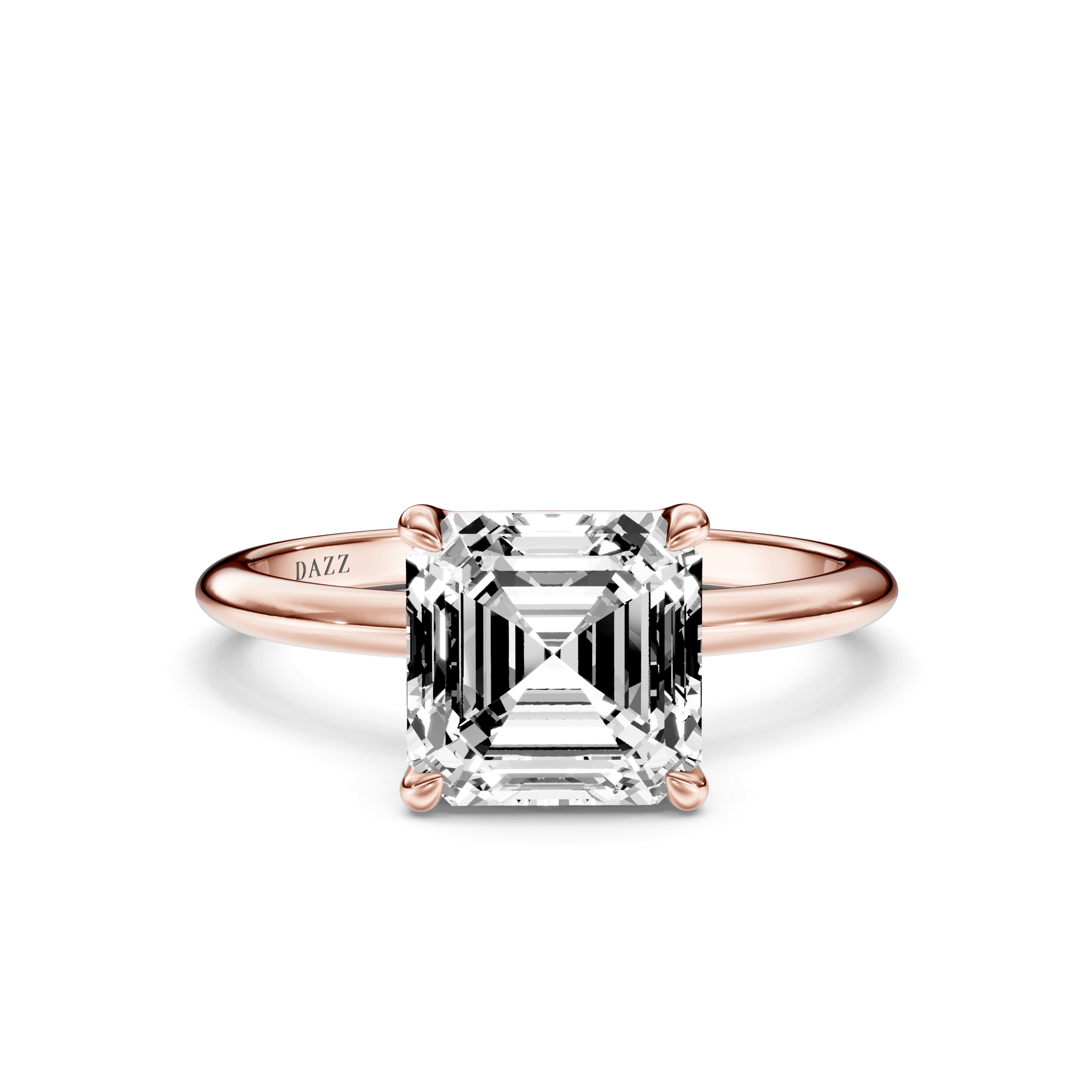 Solitaire Asscher — Rose Gold