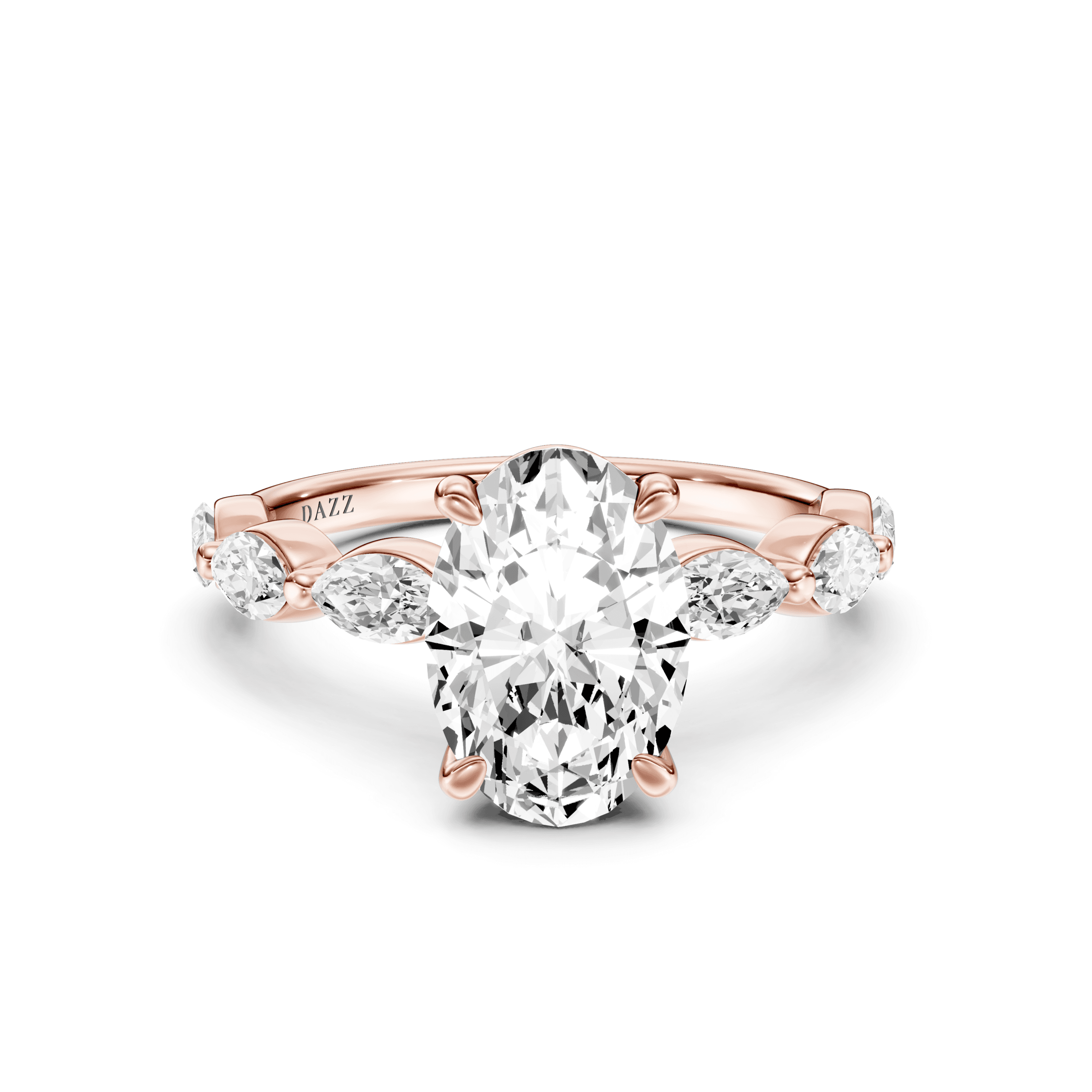 Solitaire Marquise Oval — Rose Gold