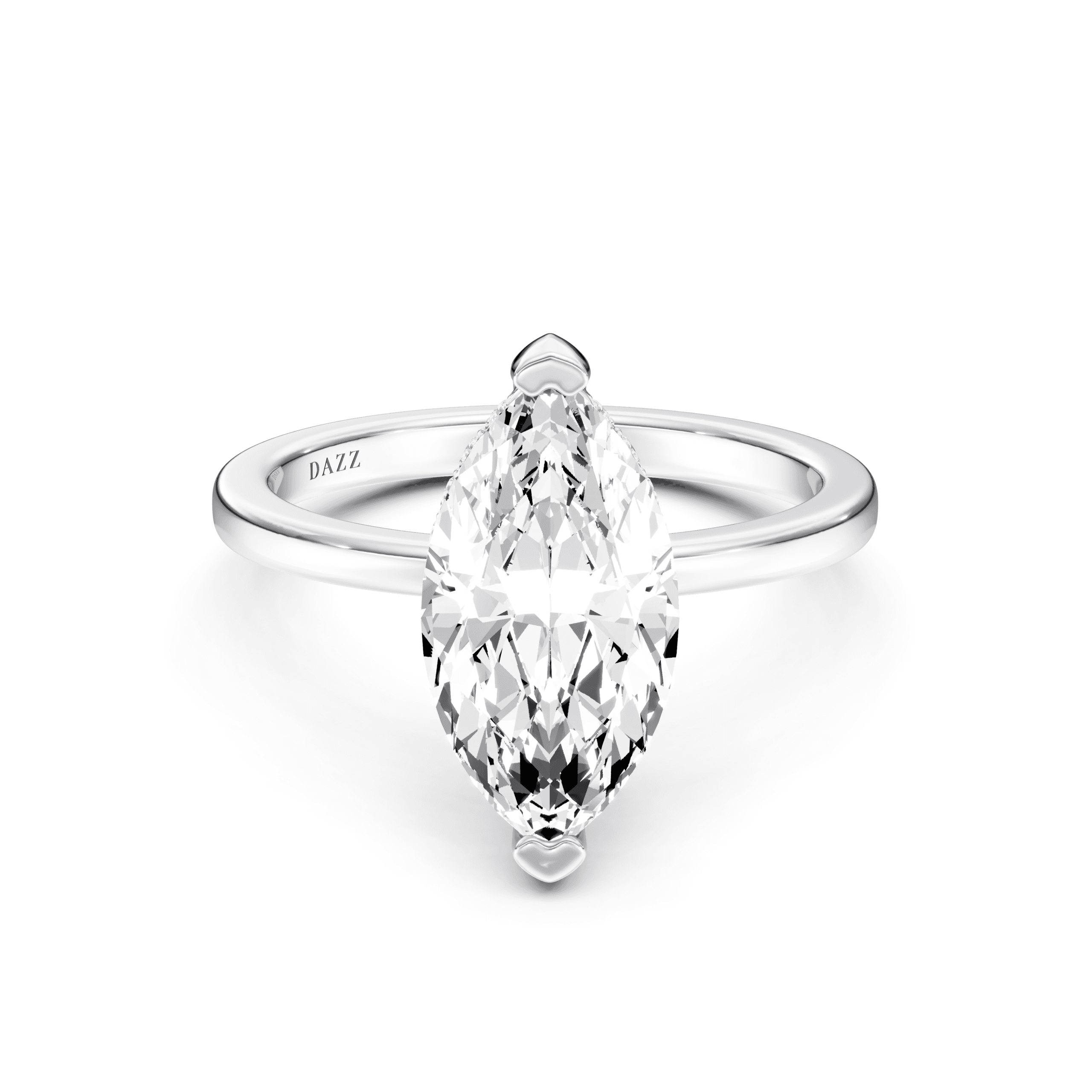Hidden Halo Ring Marquise — White Gold