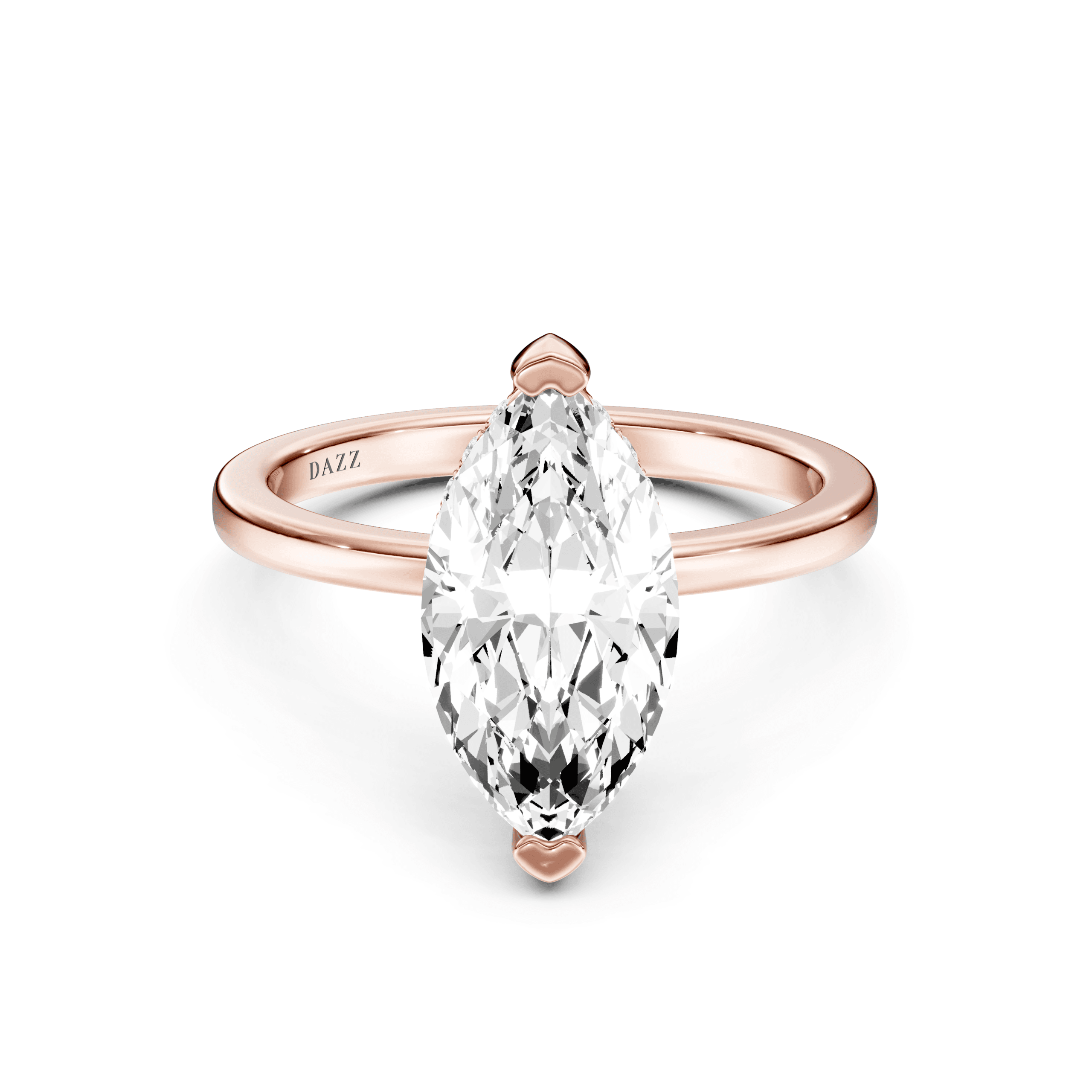 Hidden Halo Ring Marquise — Rose Gold