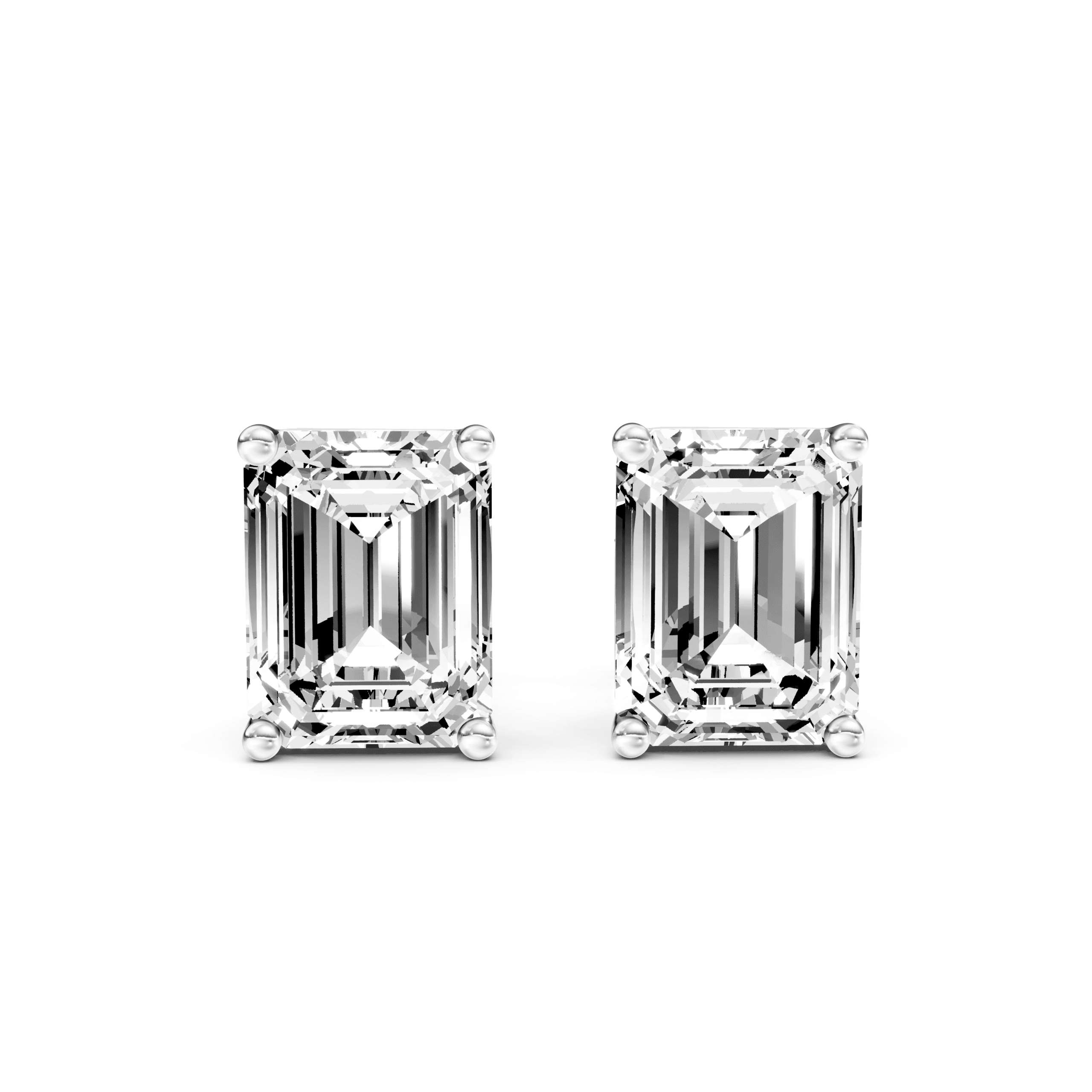 Solitaire Studs Emerald — White Gold