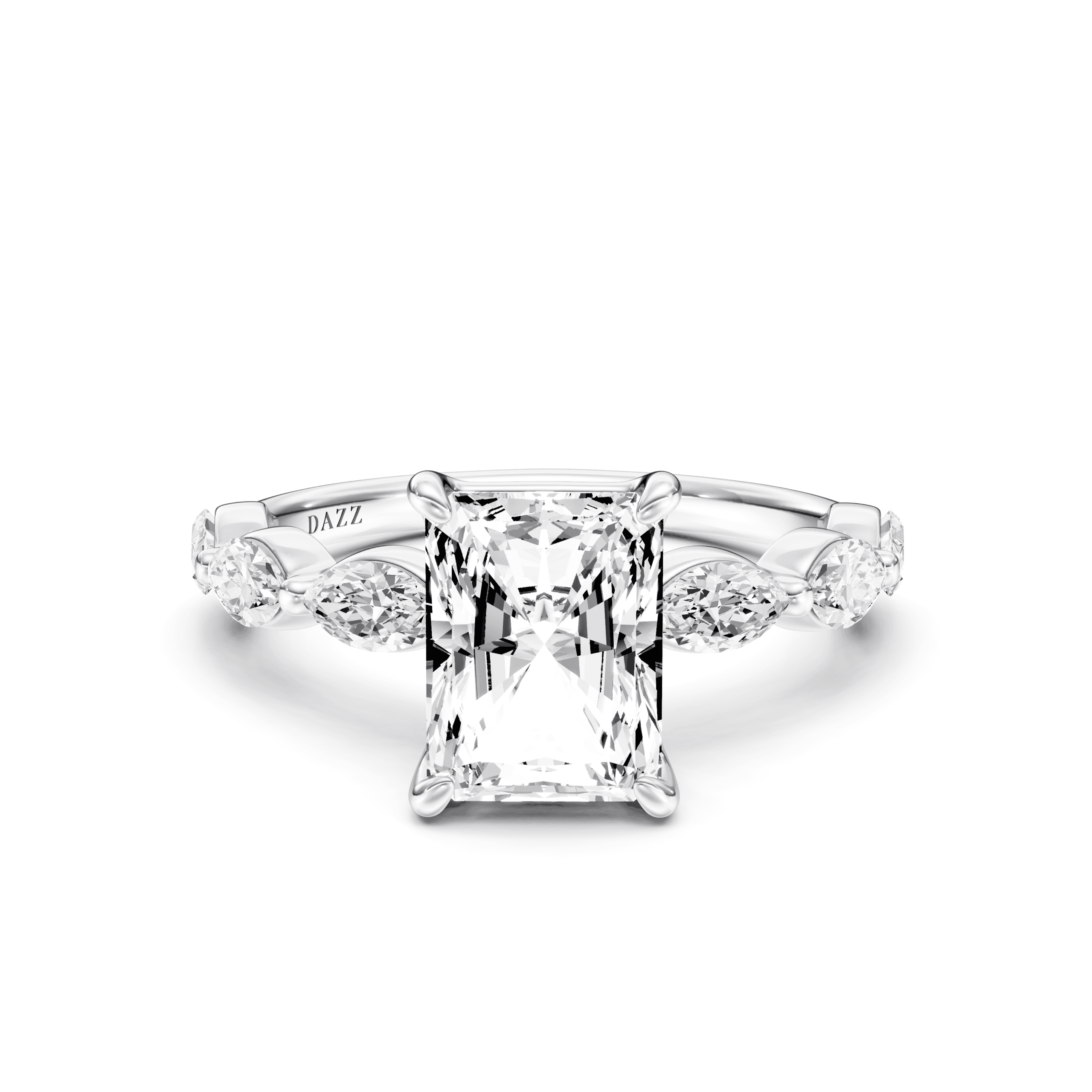 Solitaire Marquise Radiant — White Gold