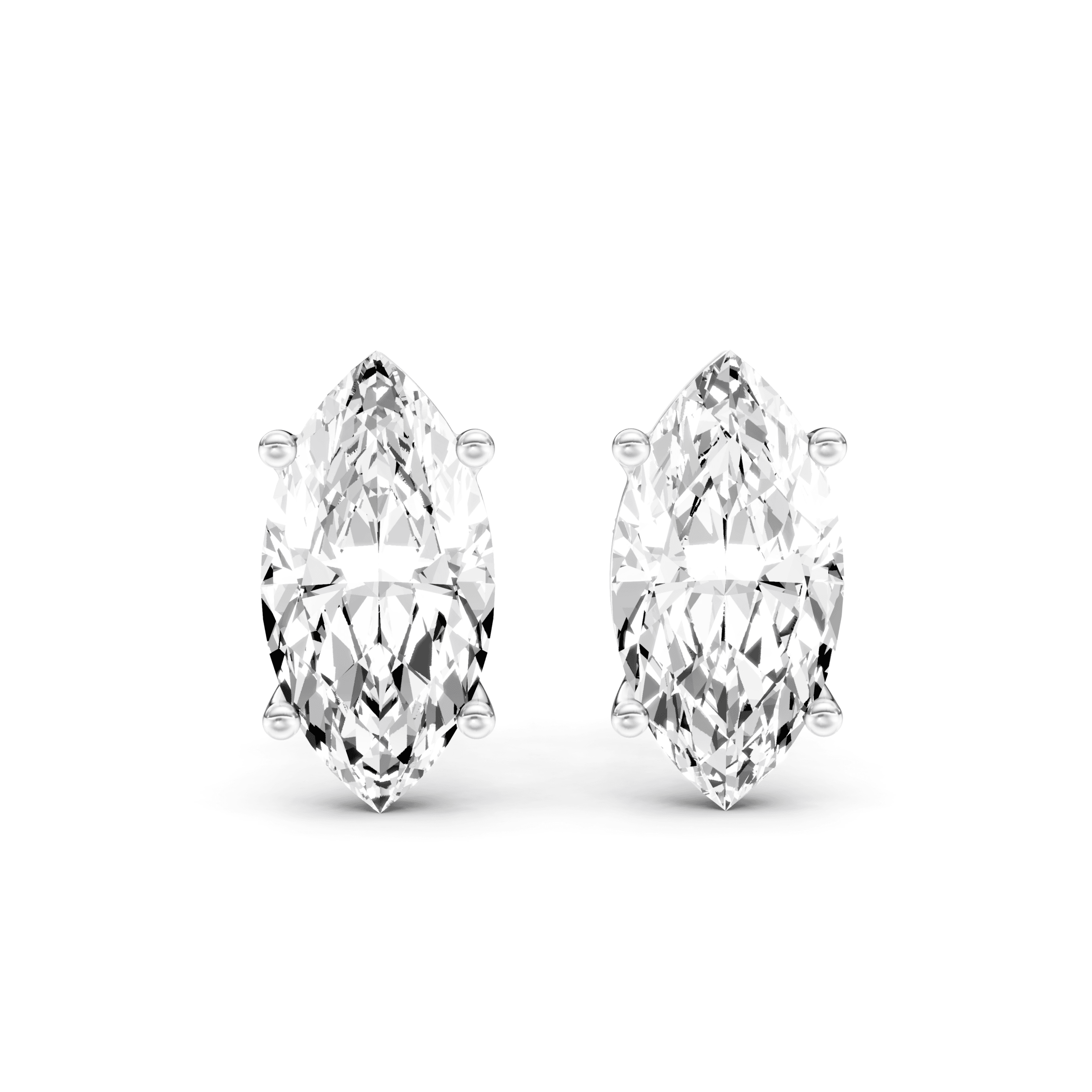 Solitaire Studs Marquise — White Gold