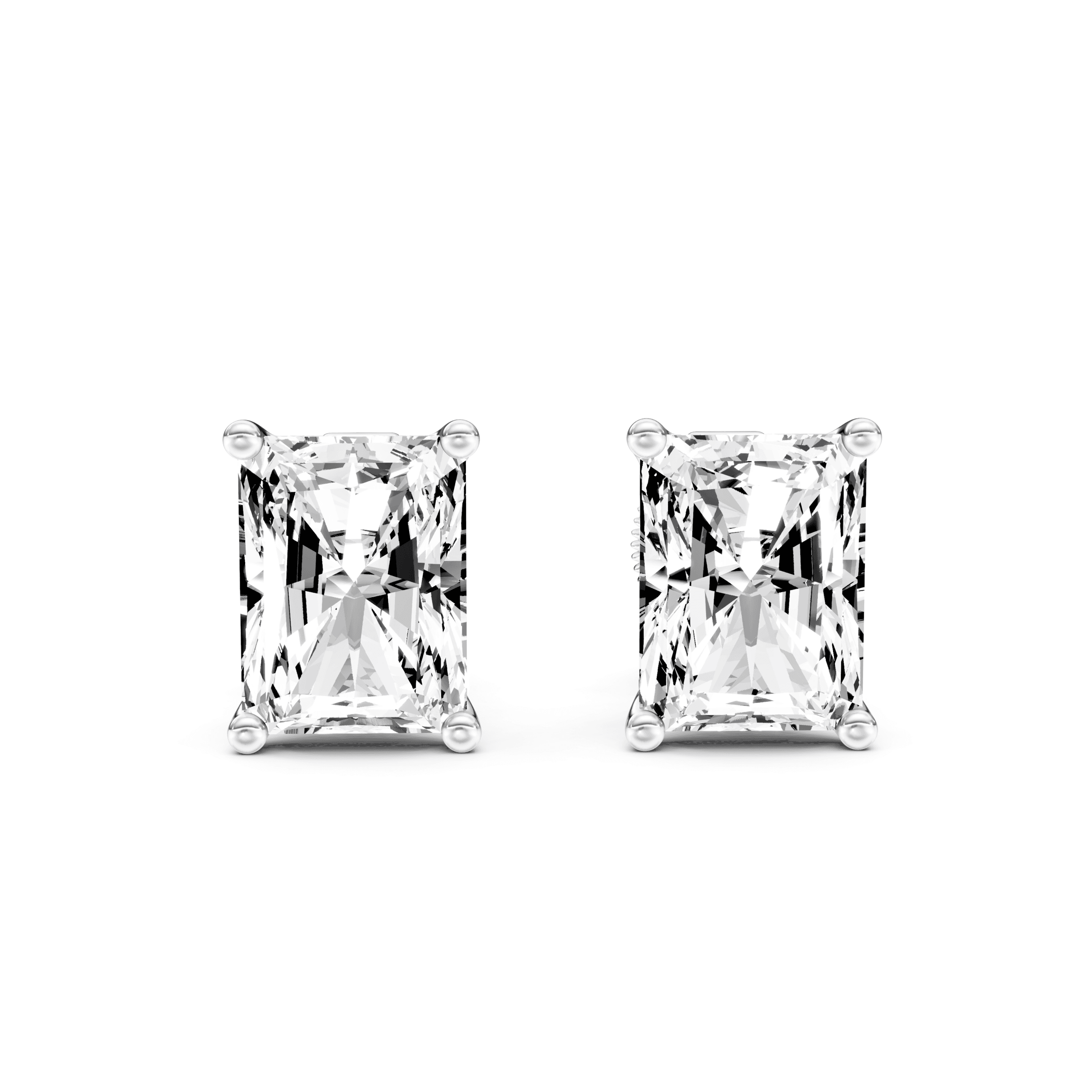 Solitaire Studs Radiant — White Gold