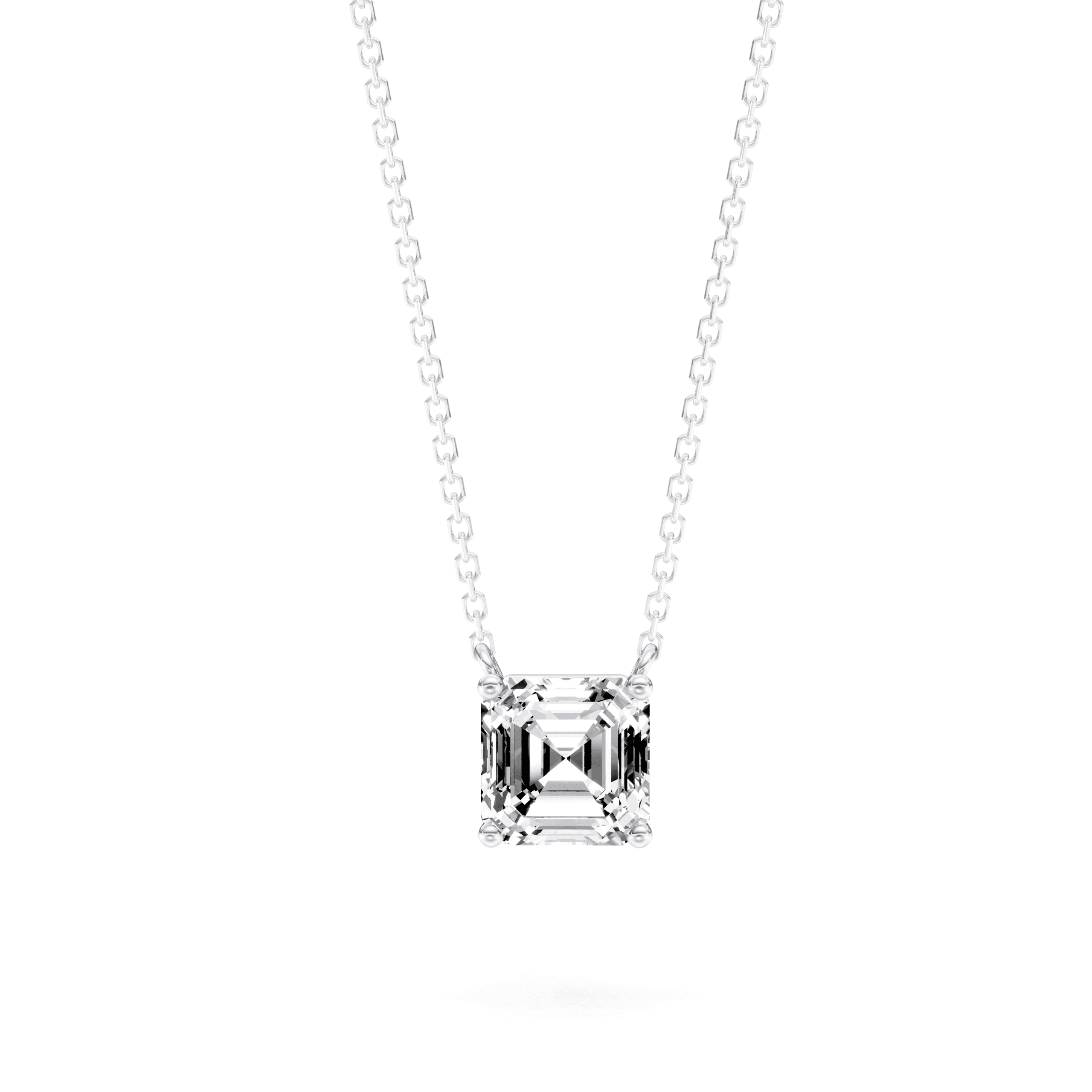 Solitaire Pendant Asscher — White Gold