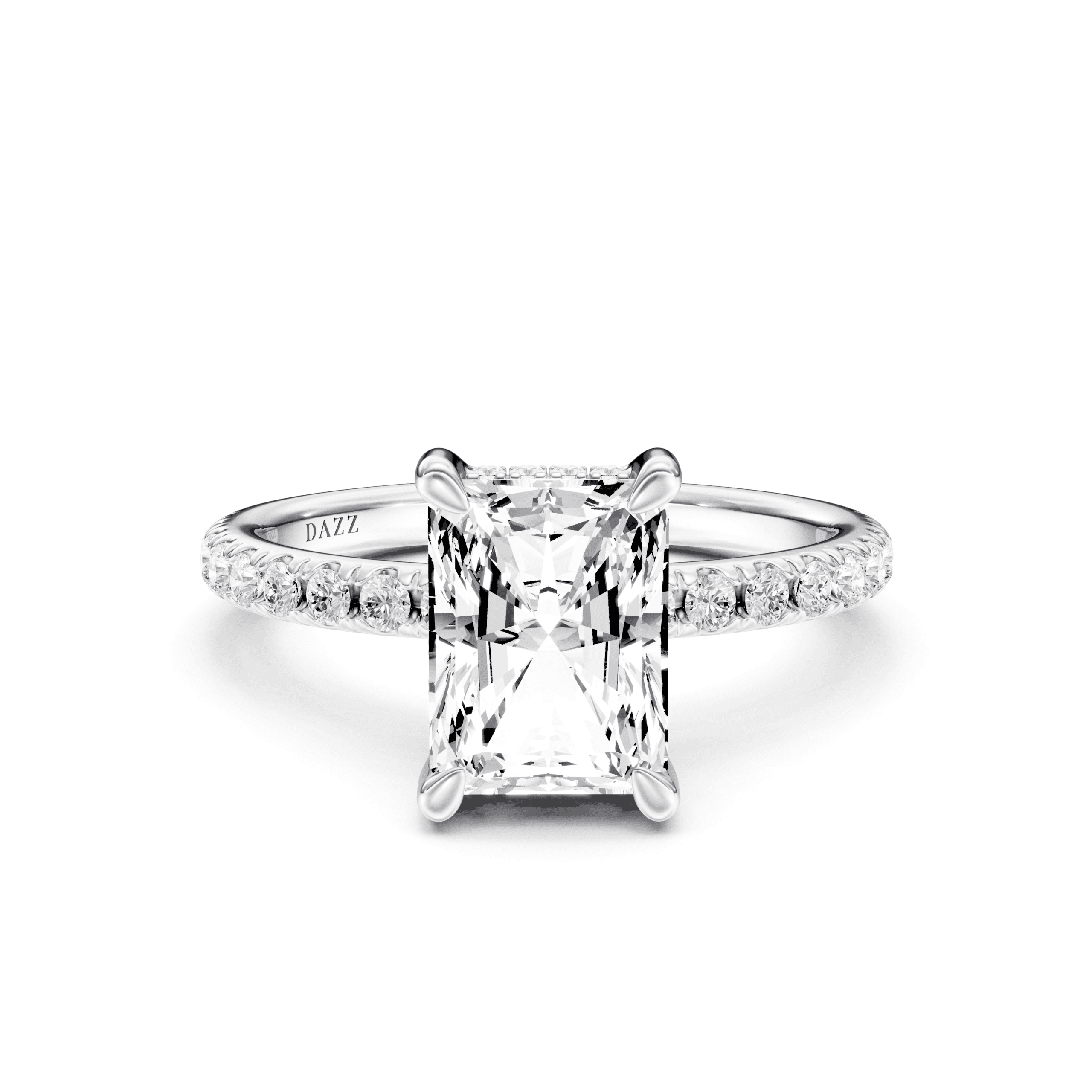 Pavé Ring Radiant — White Gold