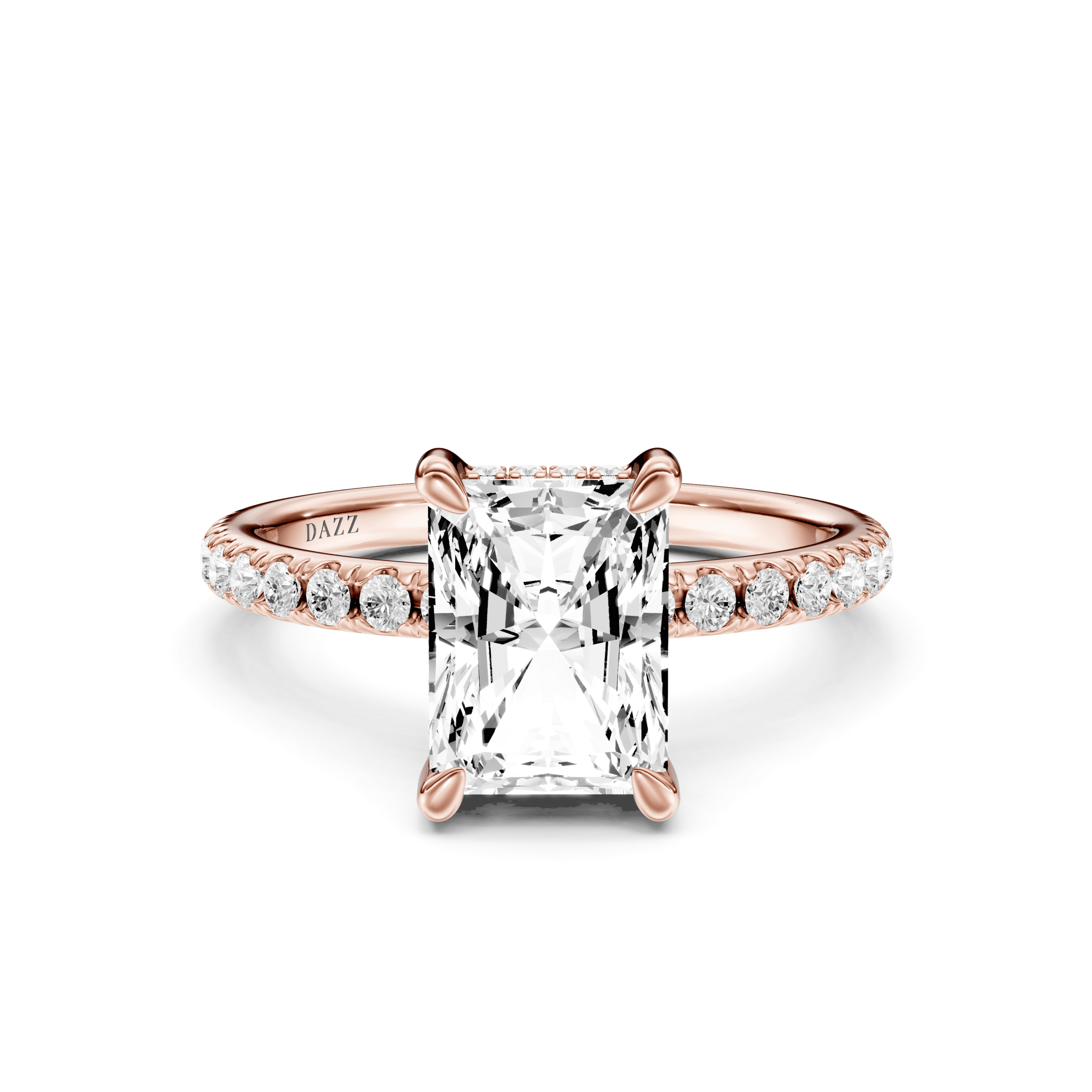 Pavé Ring Radiant — Rose Gold