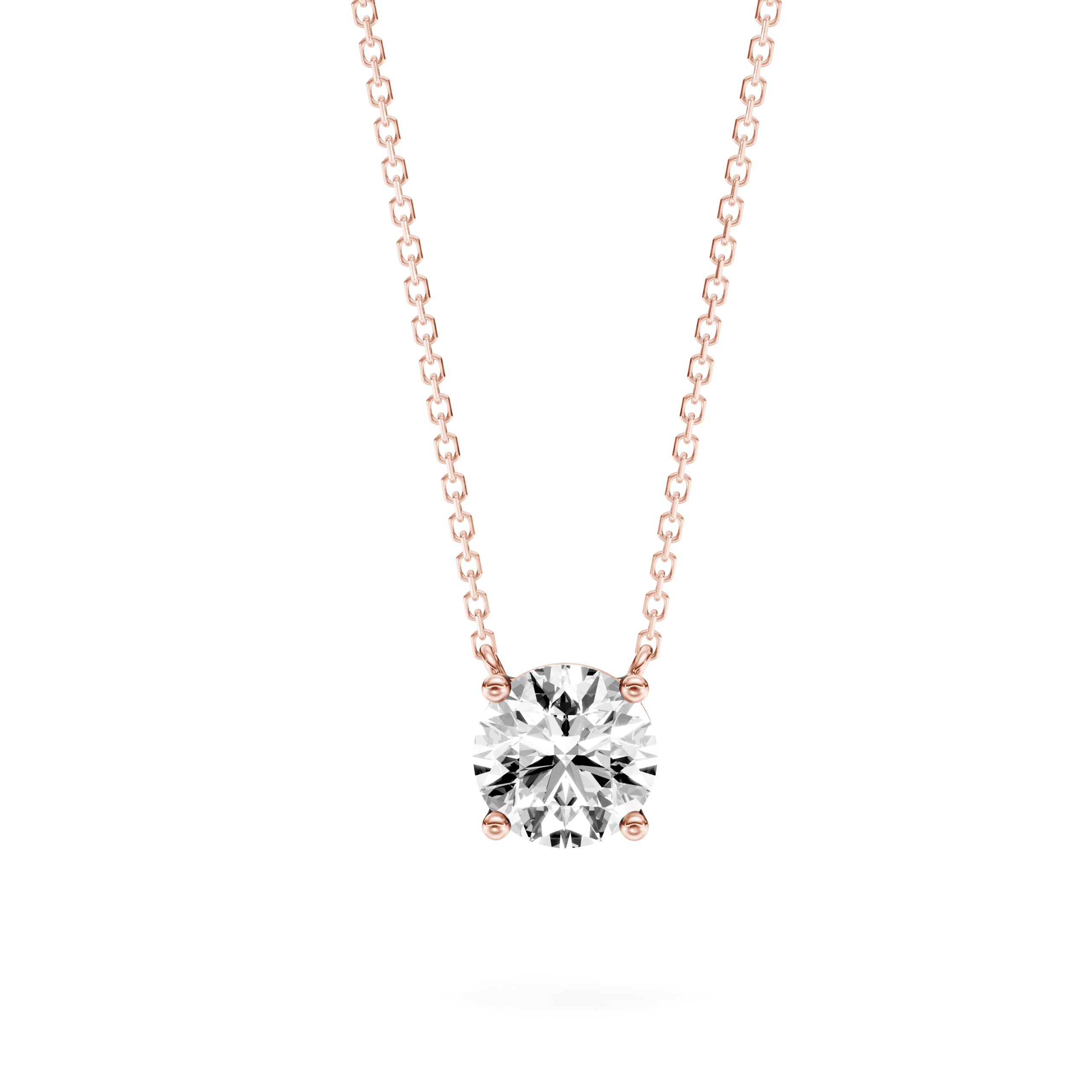 Solitaire Pendant Round — Rose Gold
