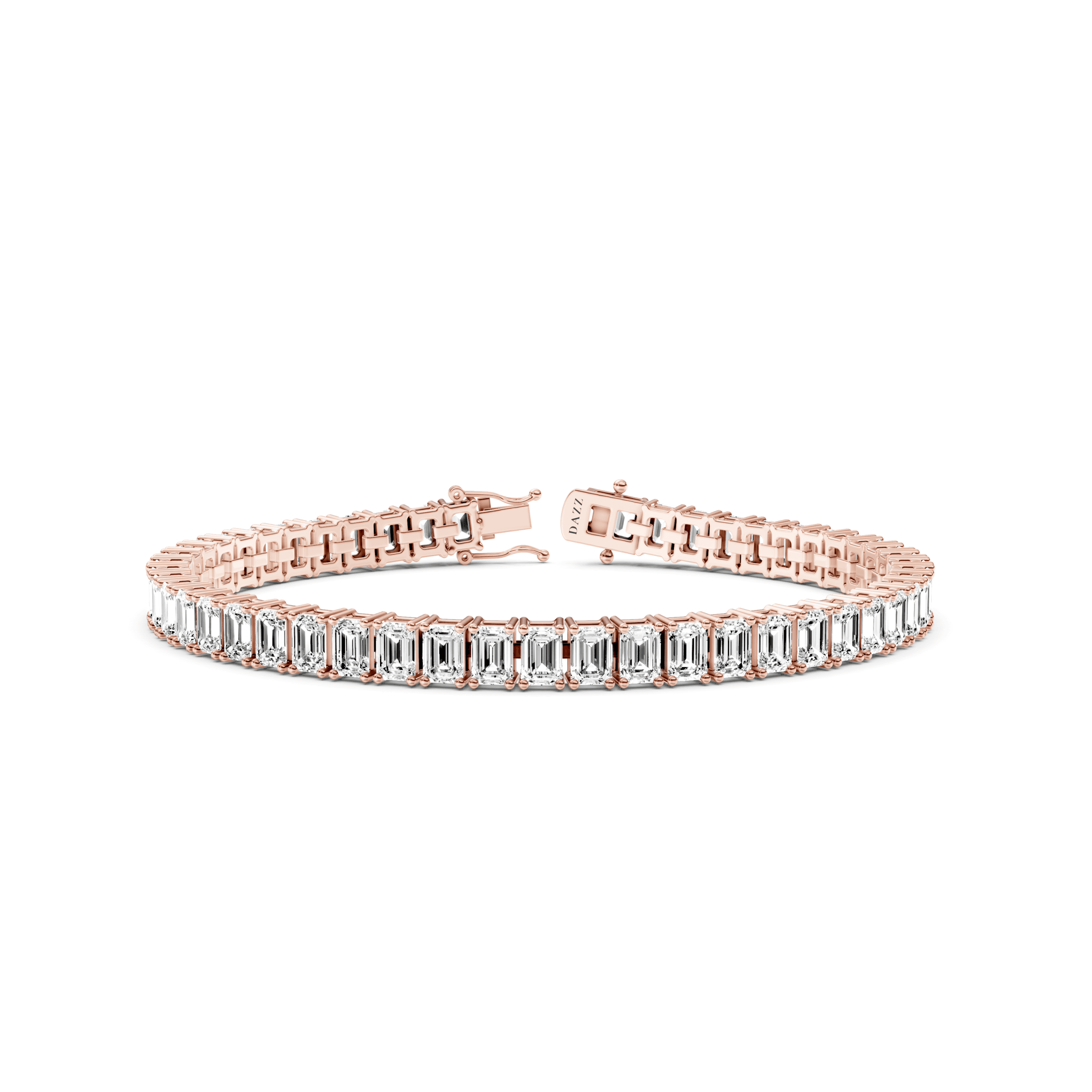 Tennis Bracelet 10 Carat Emerald — Rose Gold