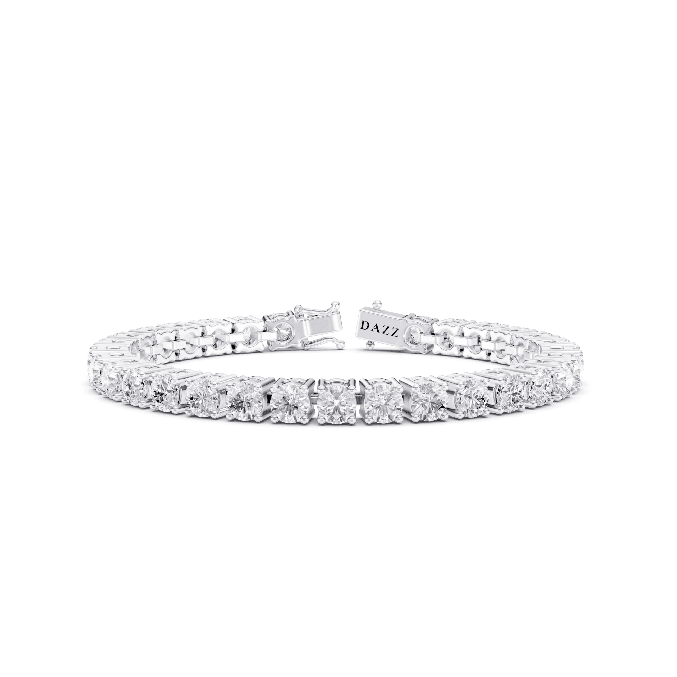 Tennis Bracelet 10.5 Carat Round — White Gold