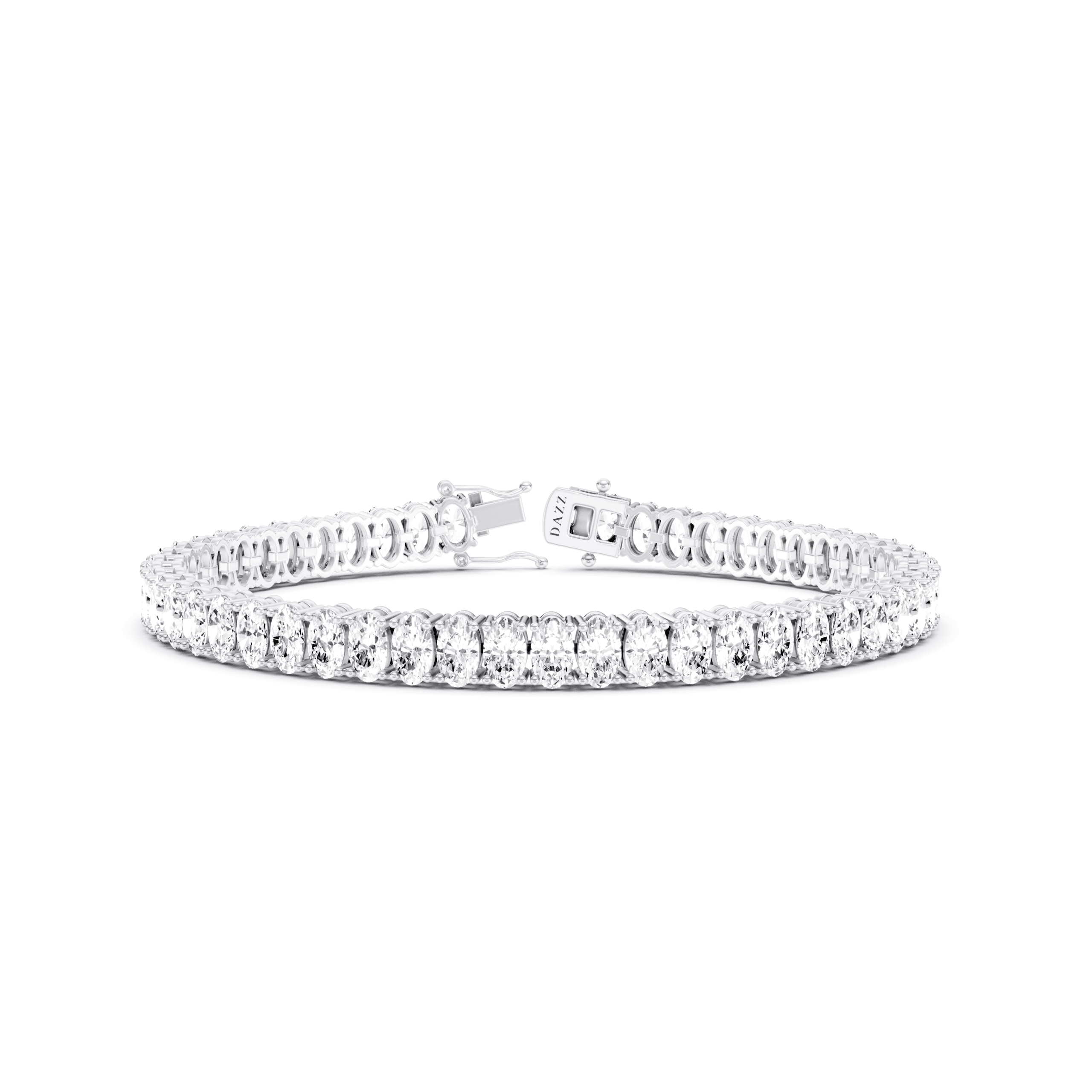 Tennis Bracelet 15 Carat Oval — White Gold
