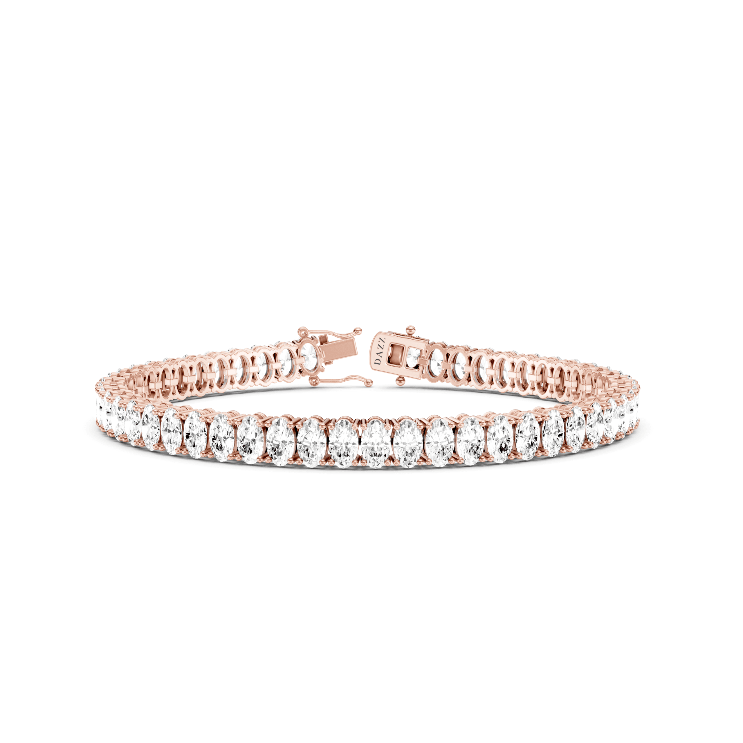 Tennis Bracelet 15 Carat Oval — Rose Gold