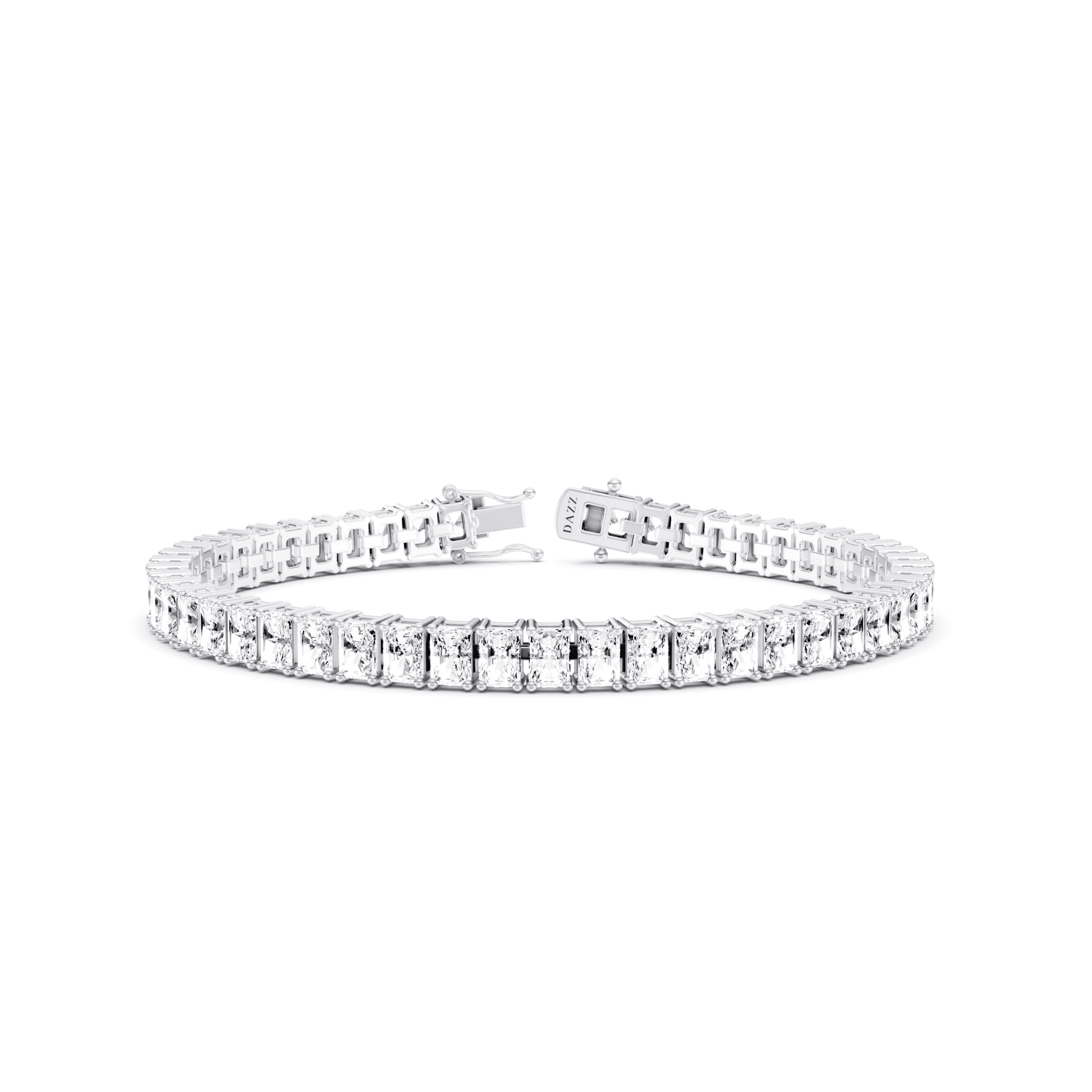 Tennis Bracelet 8 Carat Radiant — White Gold