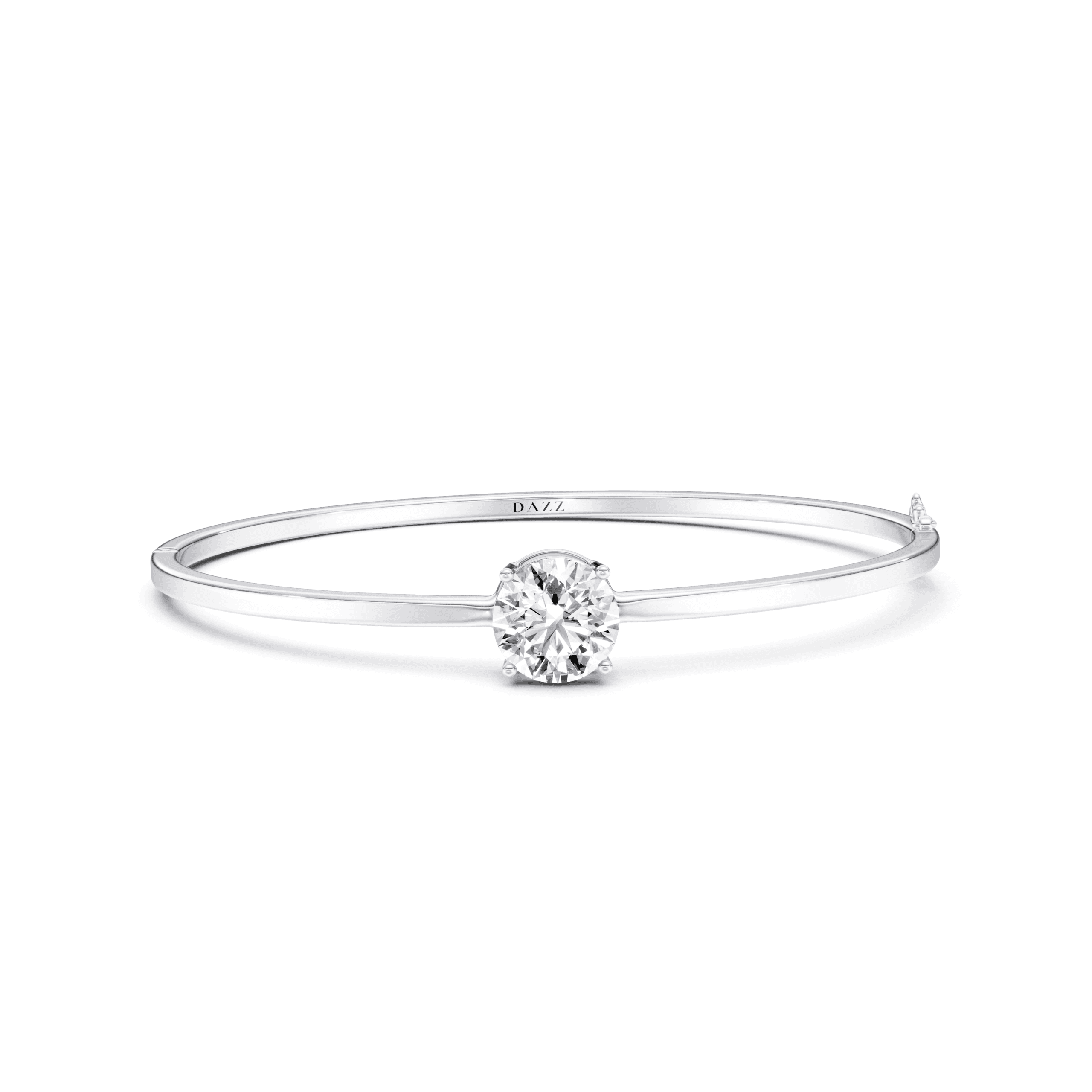 Bangle Solitaire Round 2ct — White Gold